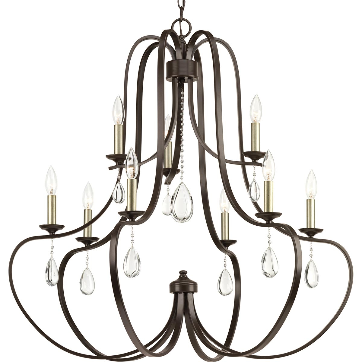 Progress Lighting Anjoux 9-Light Gray Transitional Chandelier