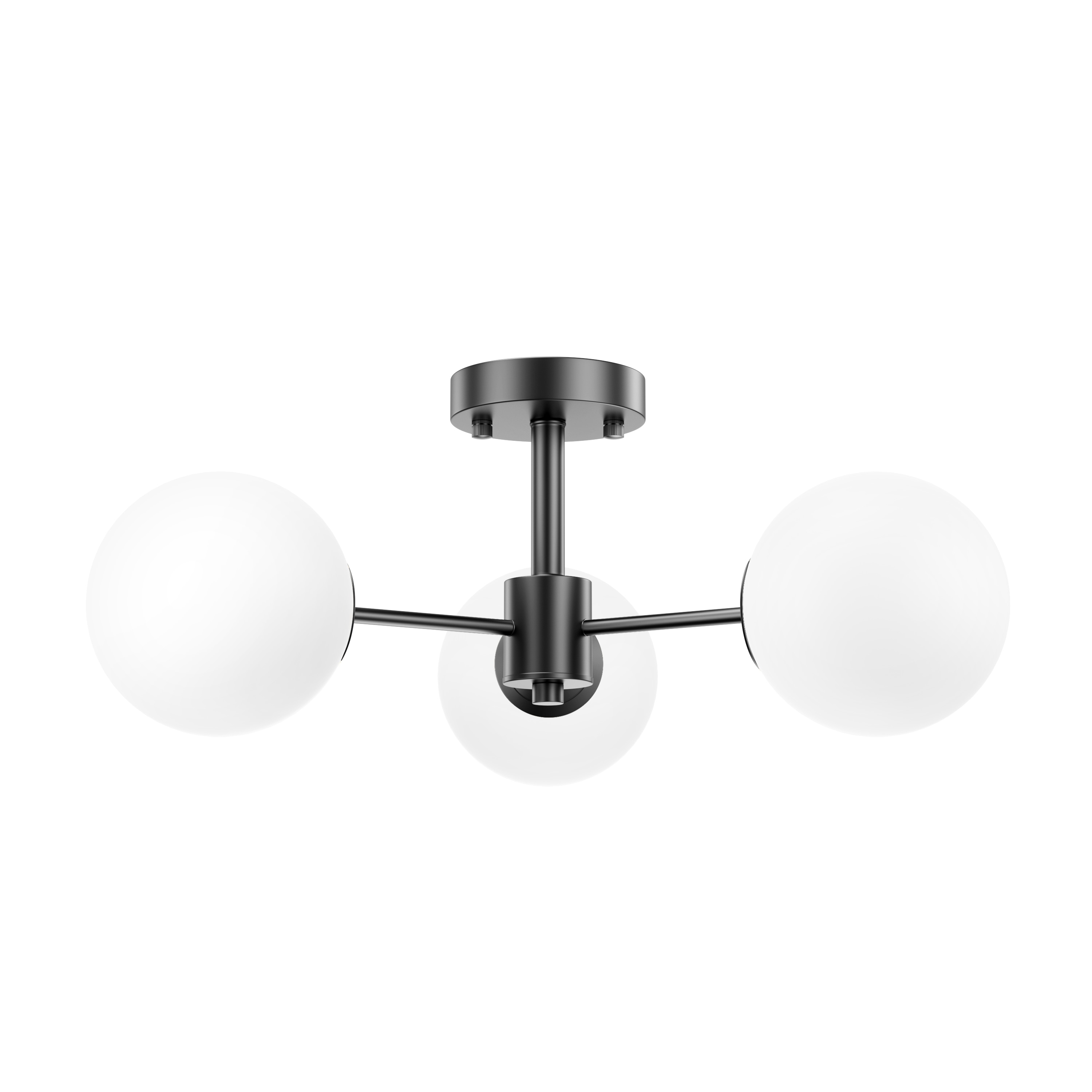 Maxax 19229-3BK Raleigh 3 -Light 21-in Matte Black Semi Flush Mount Light
