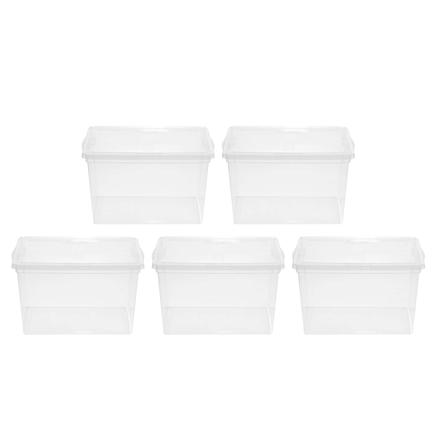 IRIS 5-Pack Large 14.5-Gallons (55-Quart) Clear Tote with Standard Snap ...
