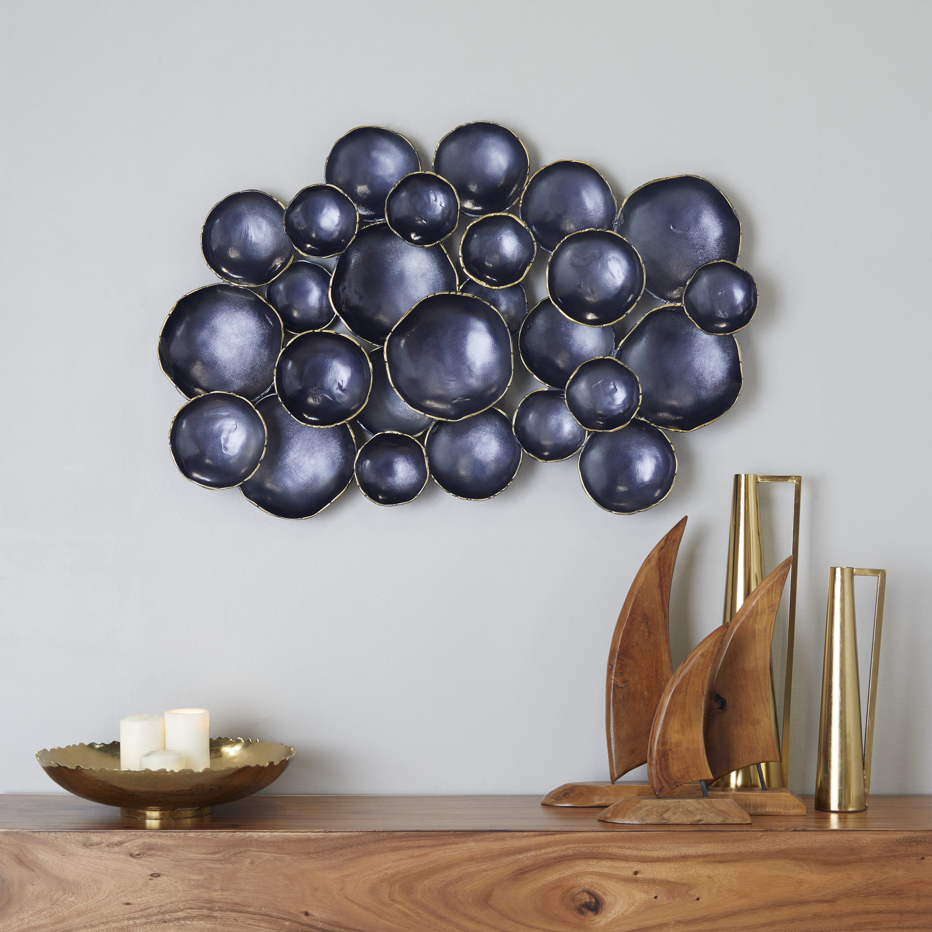 Grayson Lane 94931 43-Inches W x 29-Inches H Aluminum Plate with Uneven Edges Abstract Wall sculpture