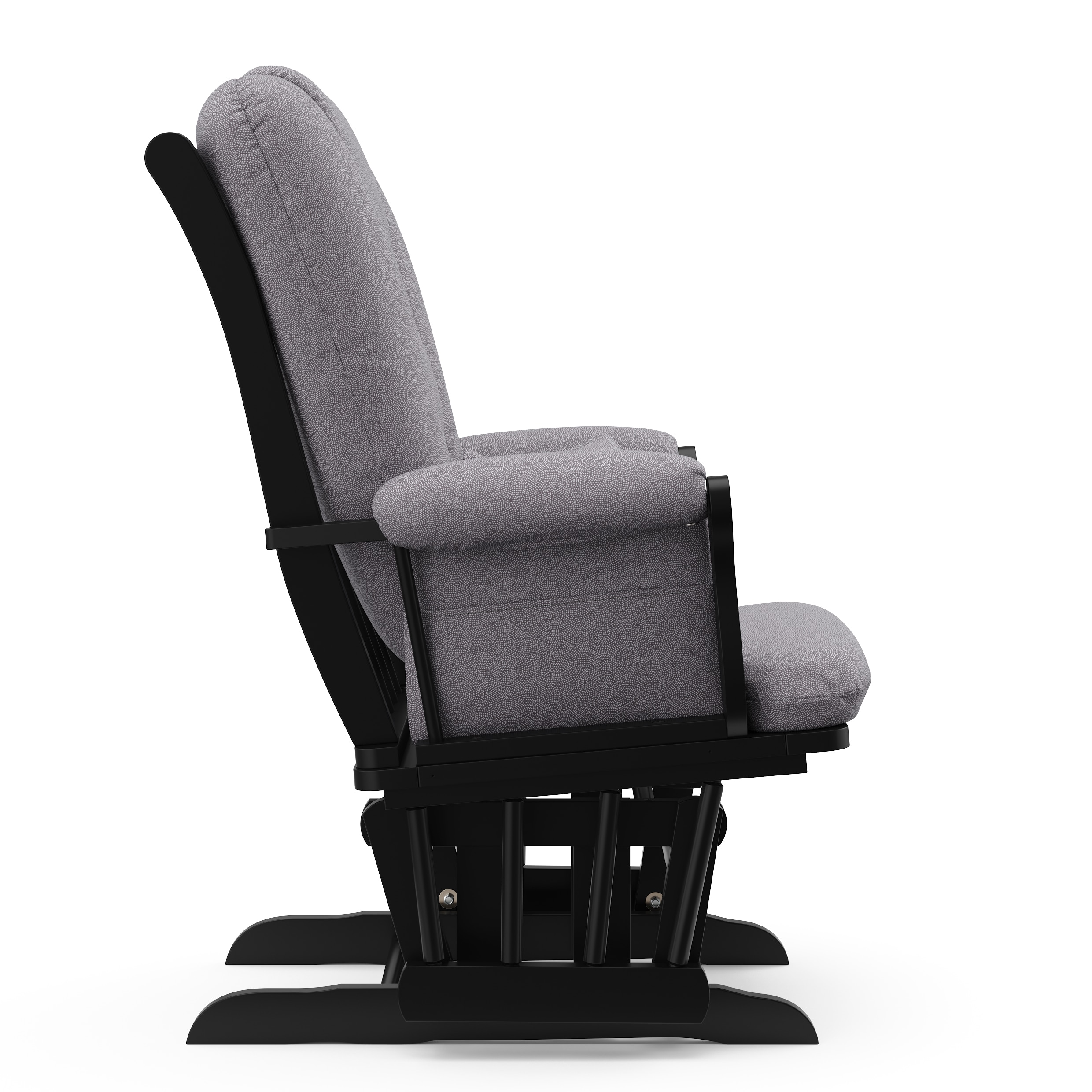 Black and Slate Gray Wood Nursery Glider with Ottoman