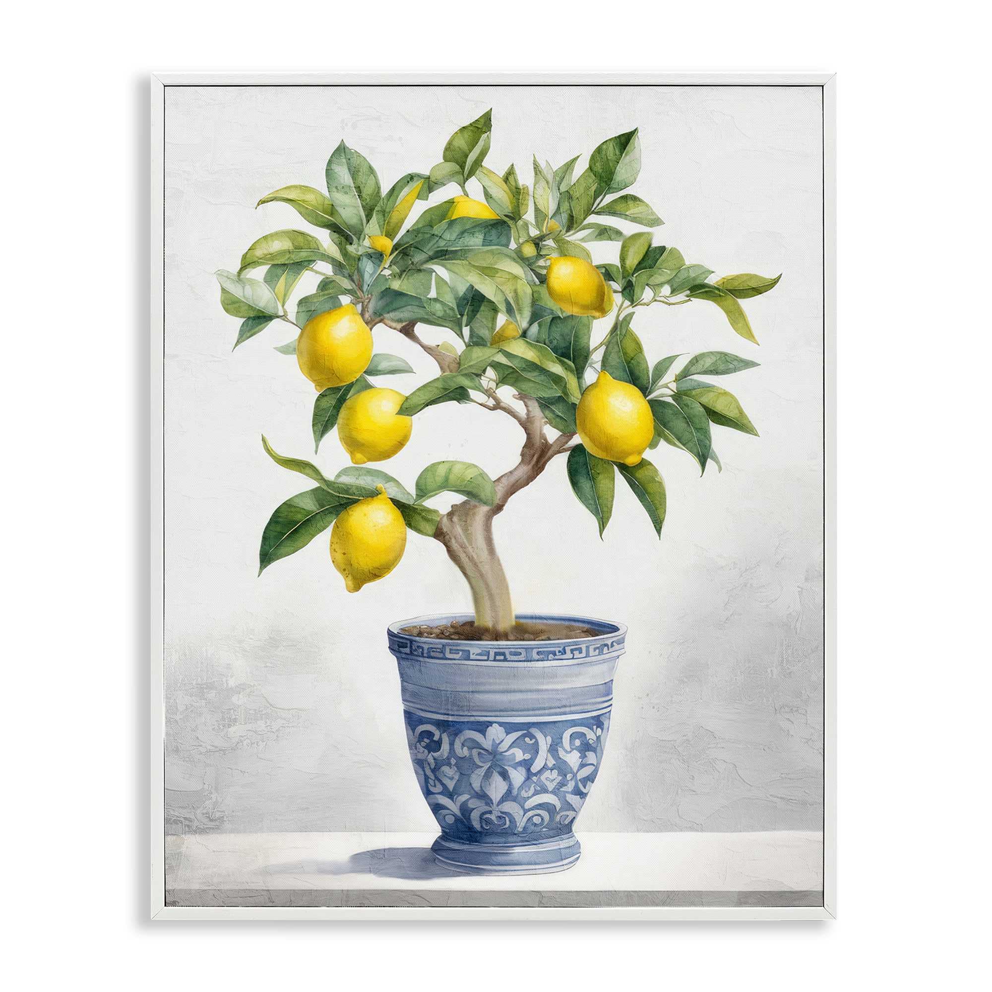 Stupell Industries BS-456-WFR-24X30 Traditional Potted Lemon Tree White Framed Giclee Art By Kim Allen 24 x 30