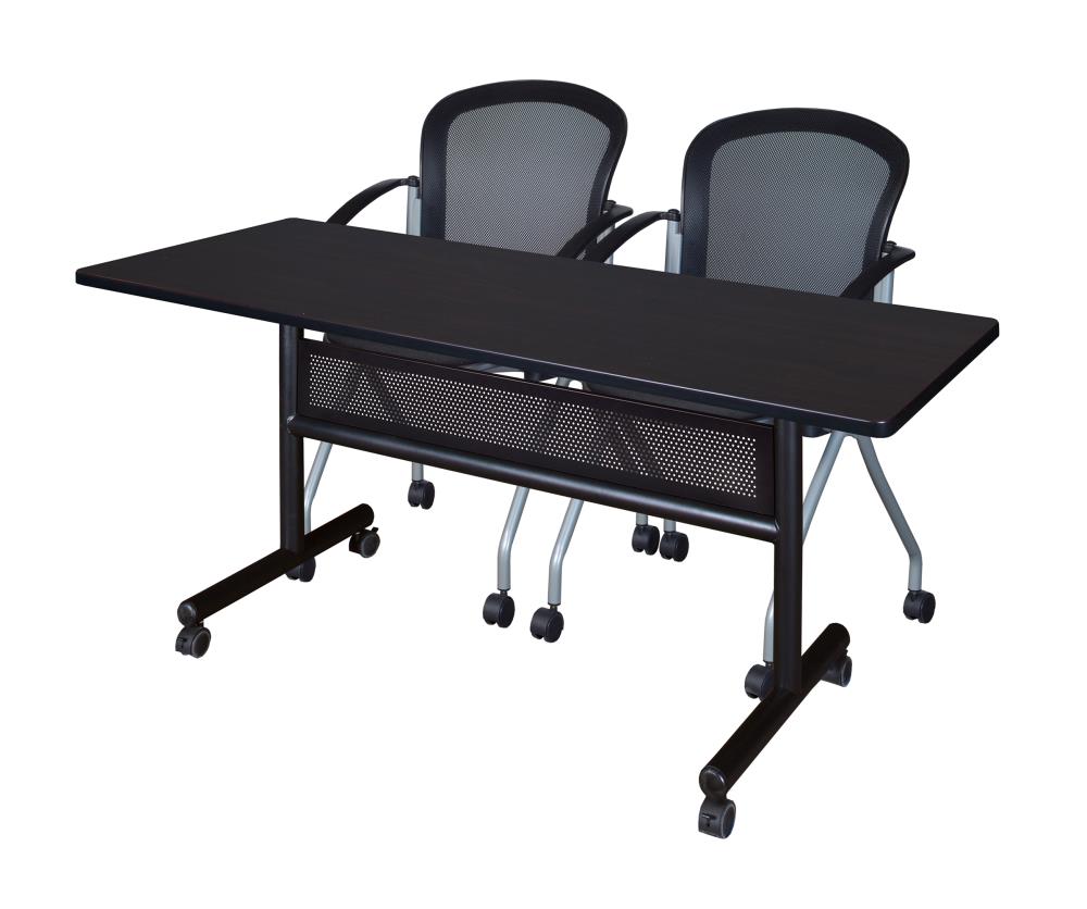 Regency MKFTM6024MW23BK Training Brown 4-Person Training Table (60-in W x 29-in H)