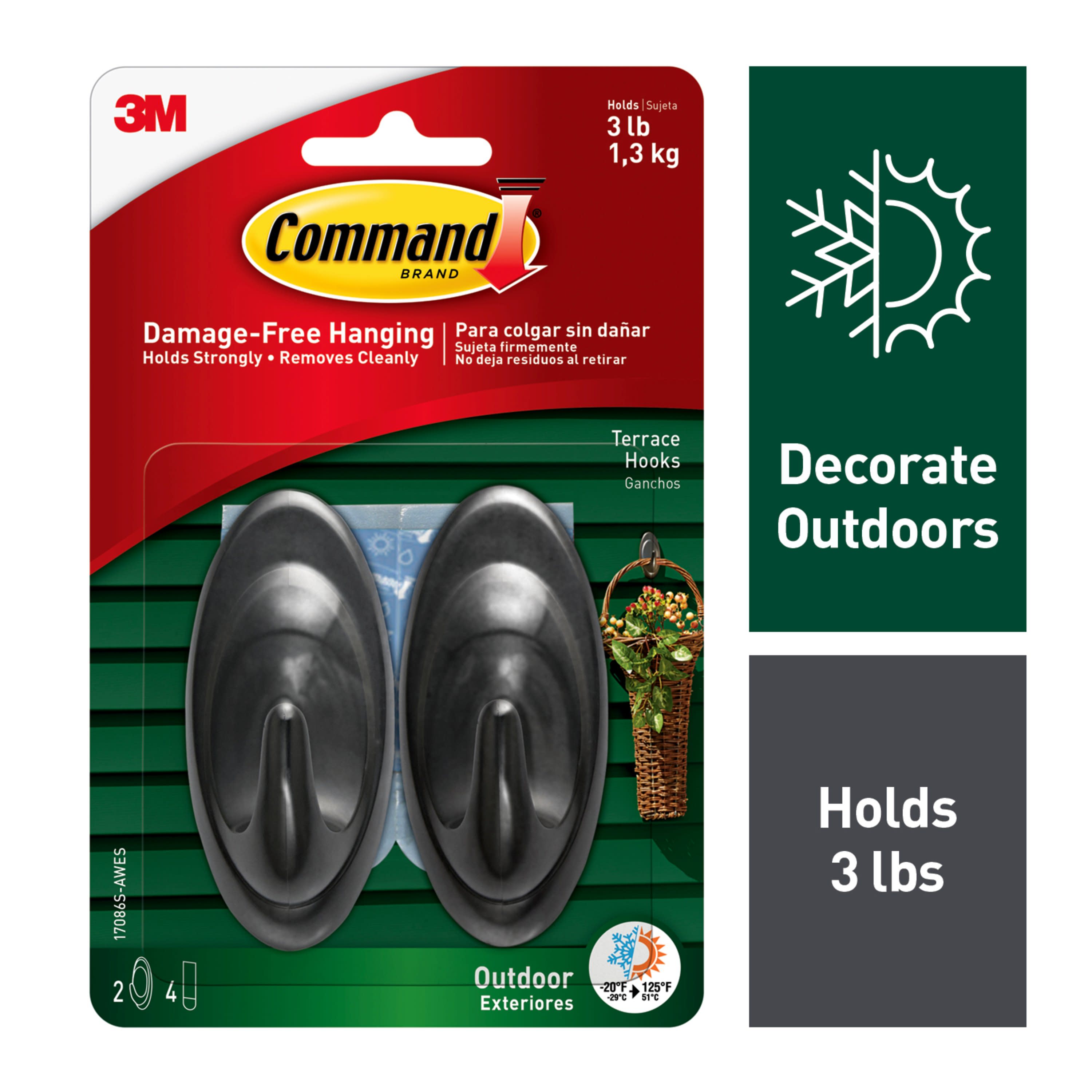 Command Medium Outdoor 2-Pack Slate Adhesive Wire Hook (2-lb Capacity) in  the Utility Hooks & Racks department at