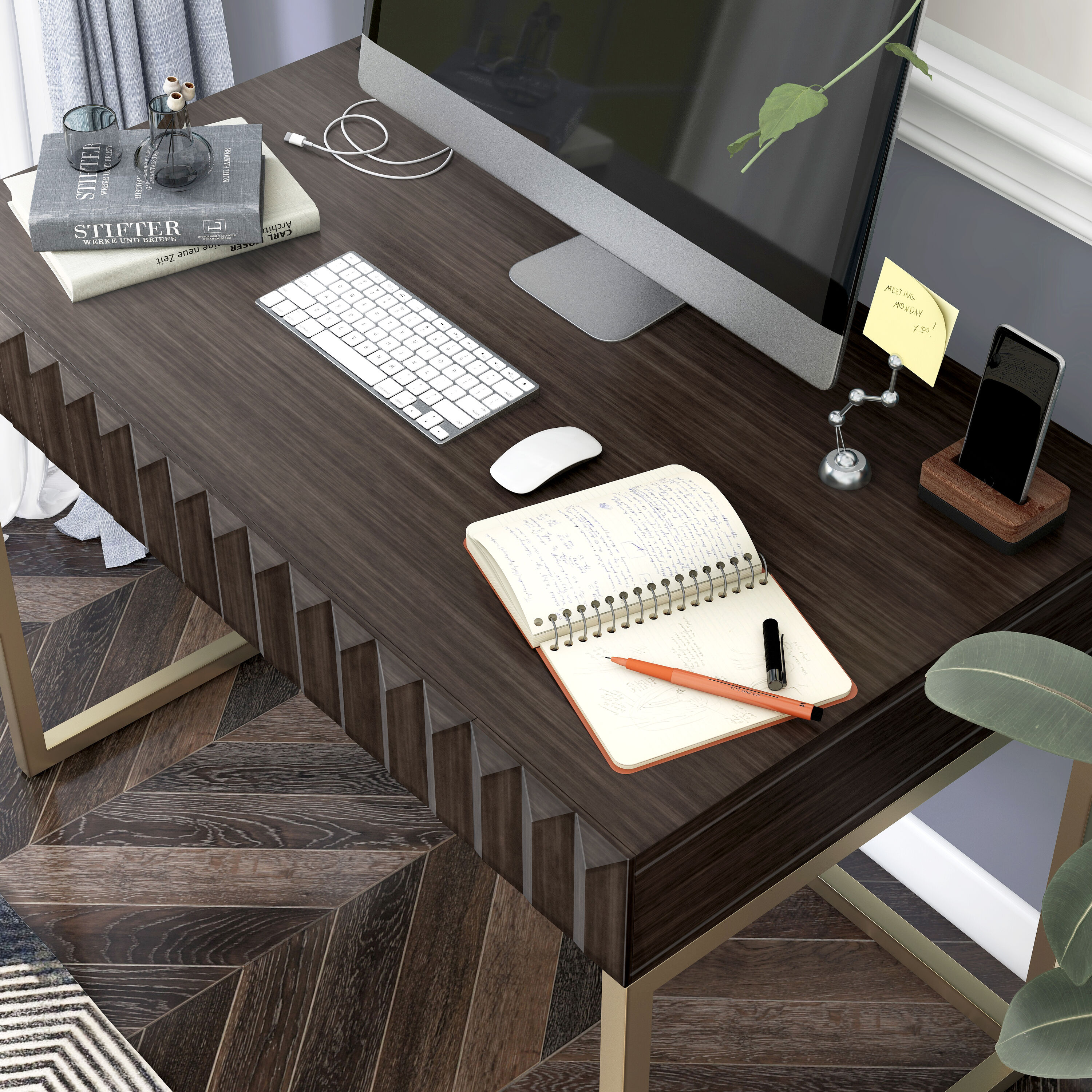 Furniture of America IDF-DK406WN-USB desks - View #6