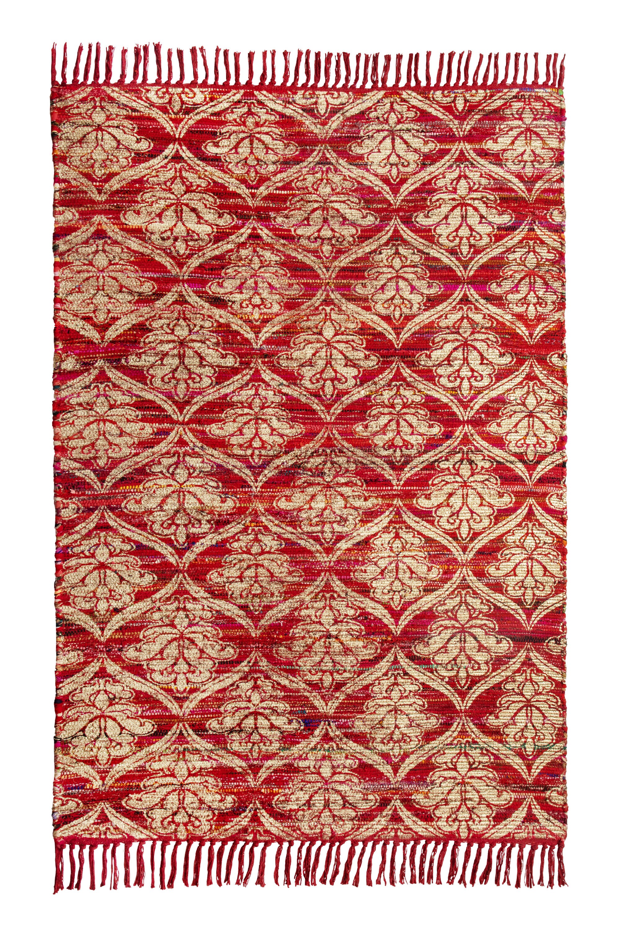 Luxen Home 4 X 6 (ft) Red Indoor Floral/Botanical Area Rug in the Rugs  department at