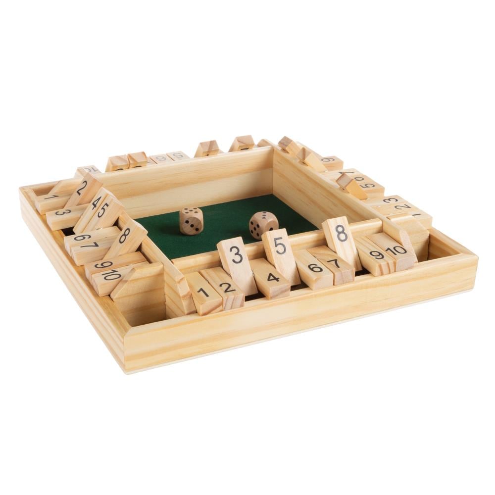 Shut The Box Jogo de Dados de Tabuleiro de Madeira, 4 Jogadores Shut The  Box Dice Game Resistência a Rachaduras Ferramentas de Aprendizagem 4 Lados