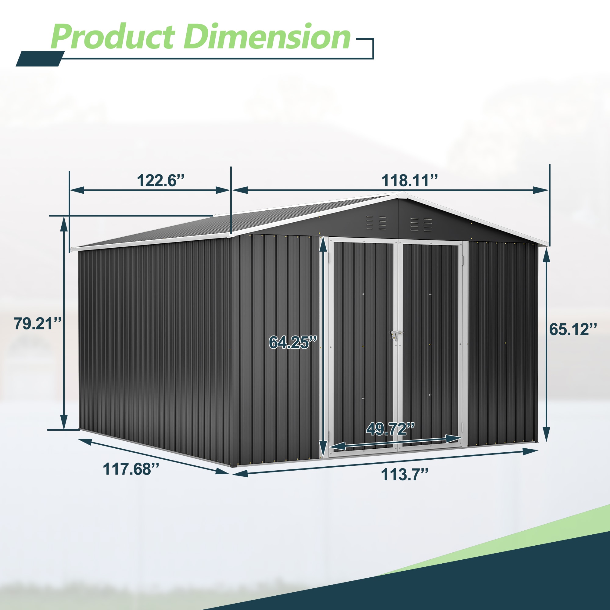 Xspracer ML-TH053WS Metal-Storage-Buildings-Sheds - View #2