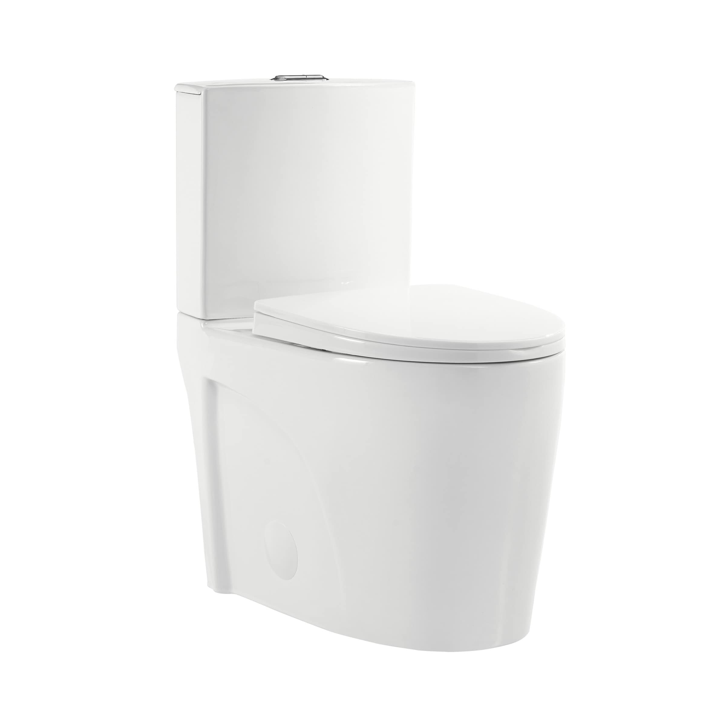 Swiss Madison SM-25-2TANG03WH Angers Glossy White Dual Flush Elongated Standard height Smart Soft Close 2-piece Toilet 12-in Rough-In 1.6 GPF