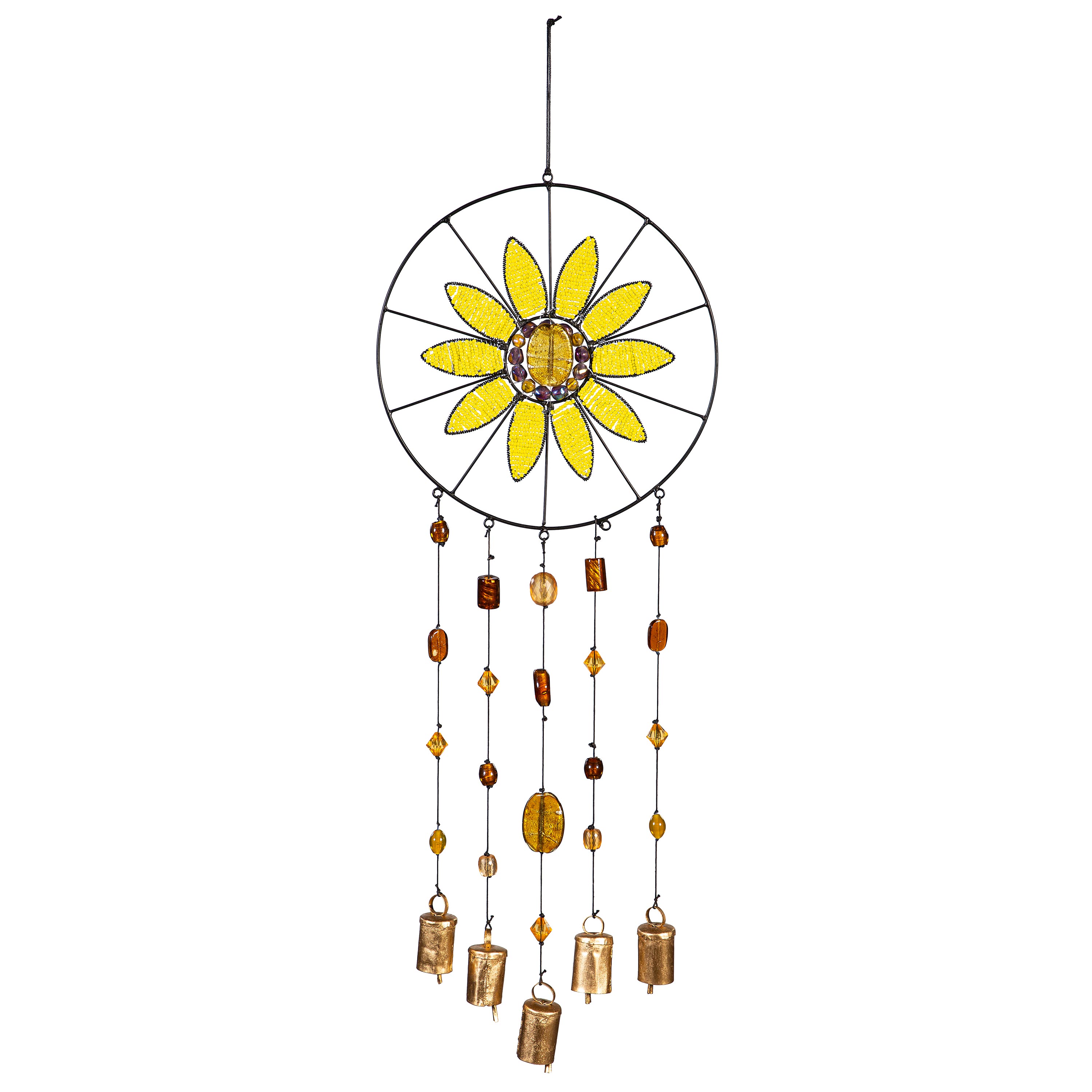 Evergreen 2WC2517 38-Inches Yellow Metal Bell Wind Chime