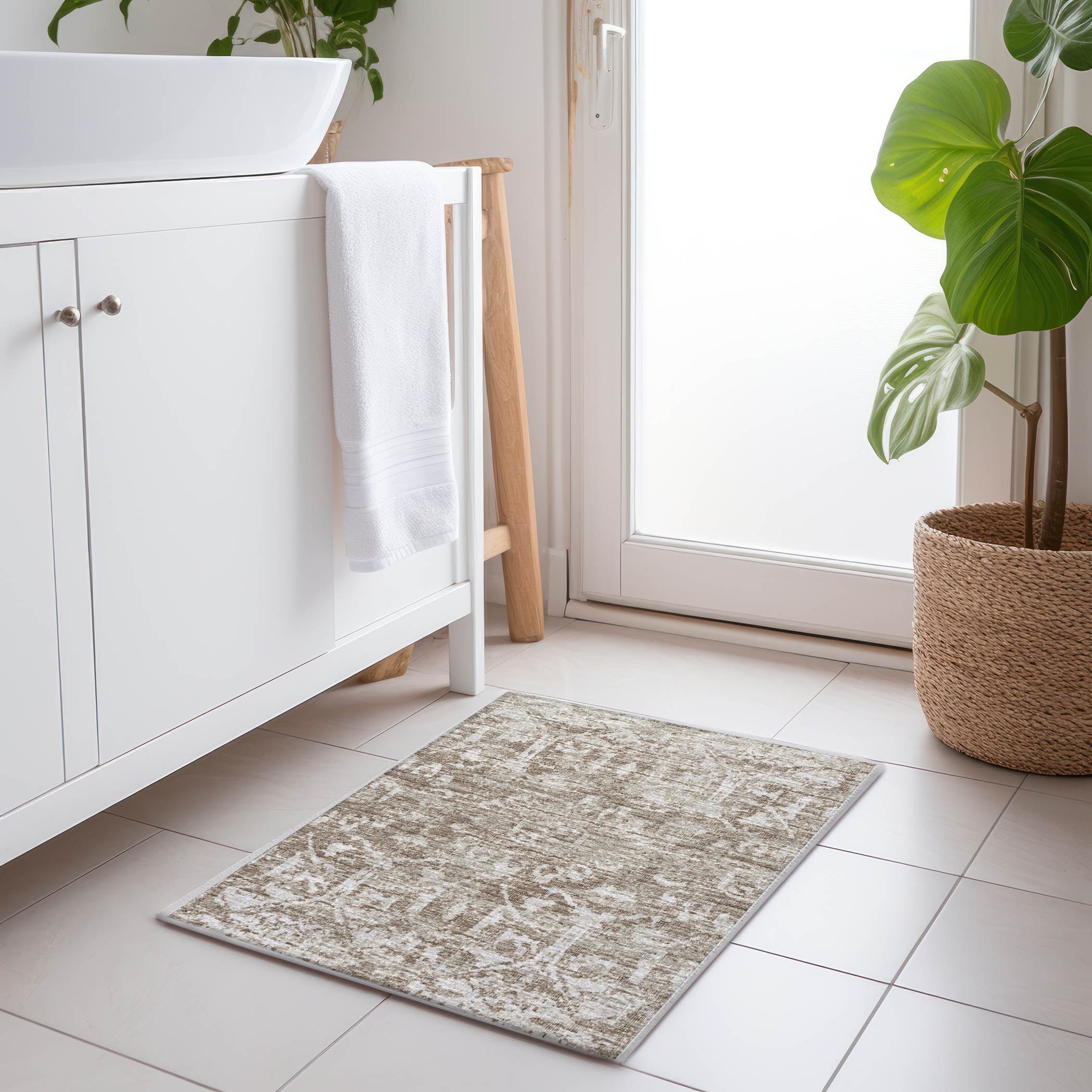Addison Rugs AMF40TA20X30 Mayfield AMF40TA 2 x 3 (ft) Loomed Polyester Taupe Rectangular Indoor Abstract Machine washable Area rug