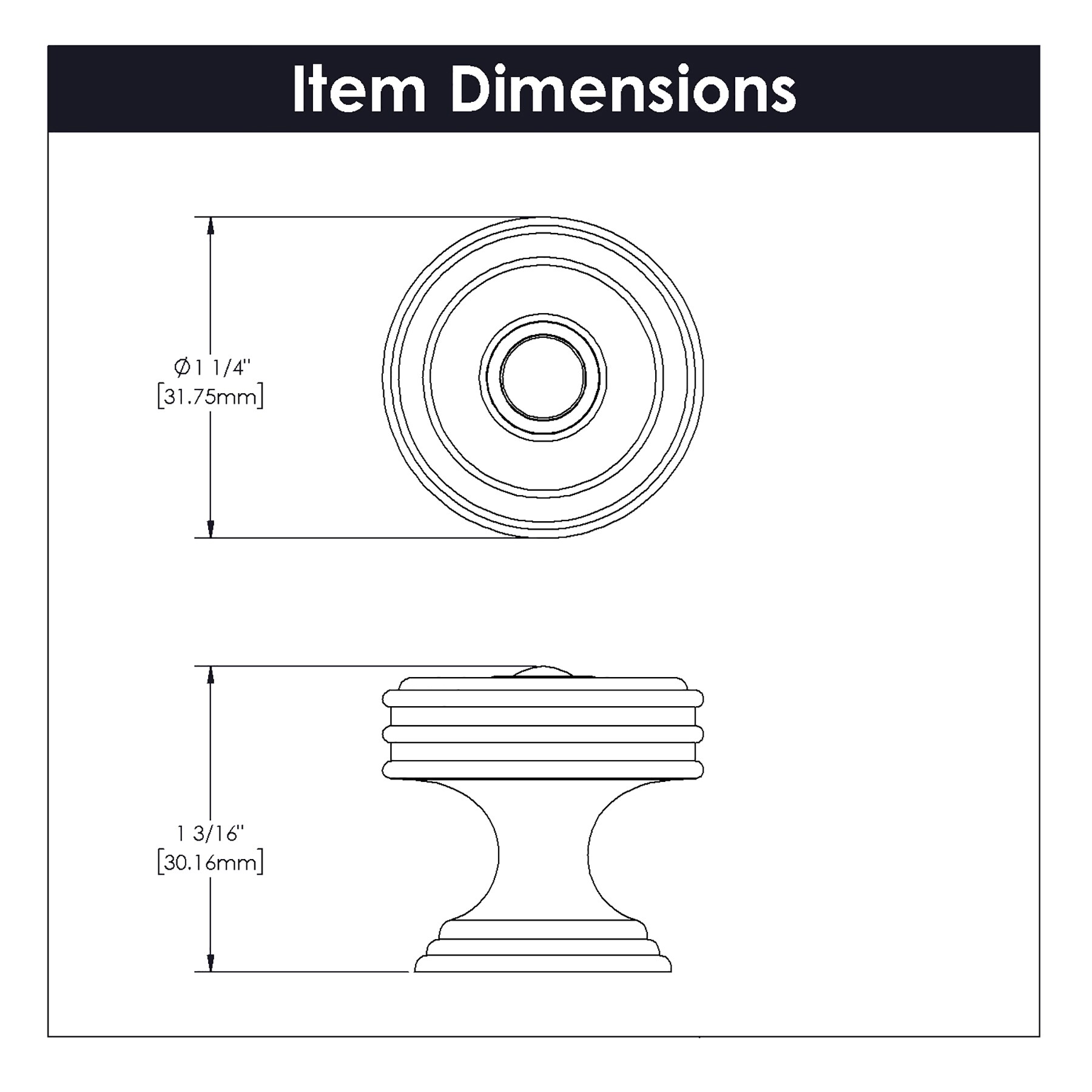 Hickory Hardware P3131-CH Cabinet-Knobs - View #4