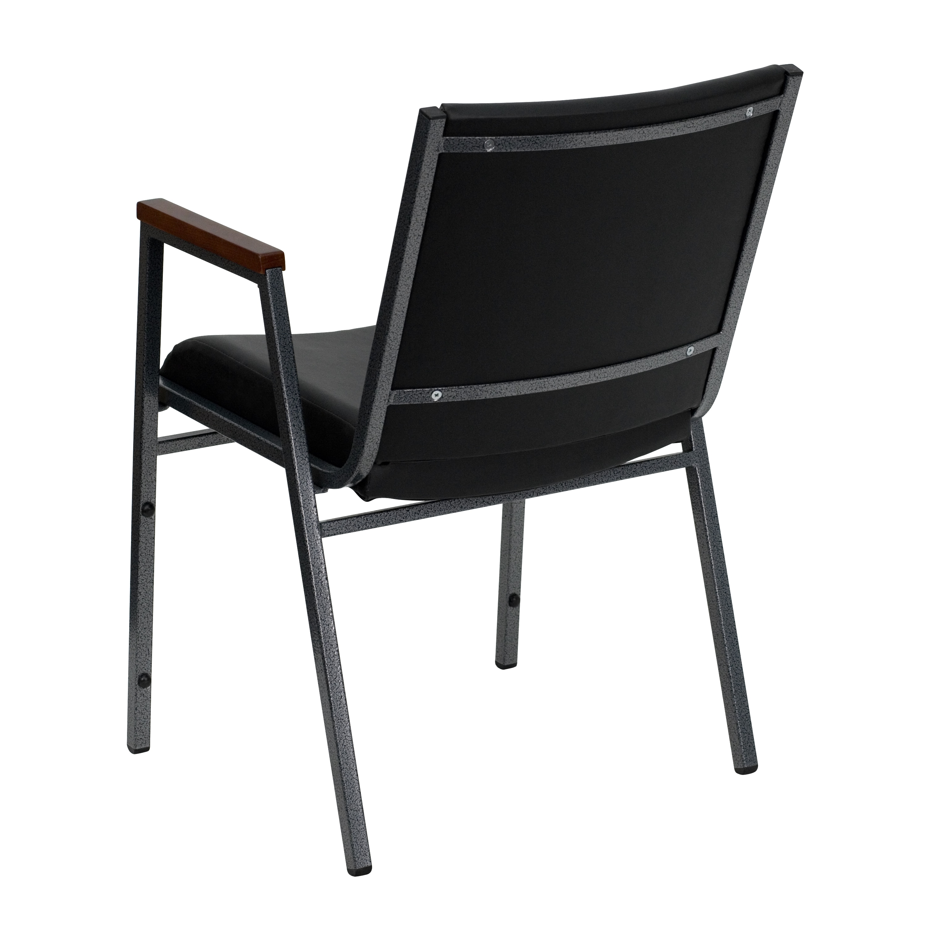 Cherry and Black Vinyl Contemporary Stackable Office Chair