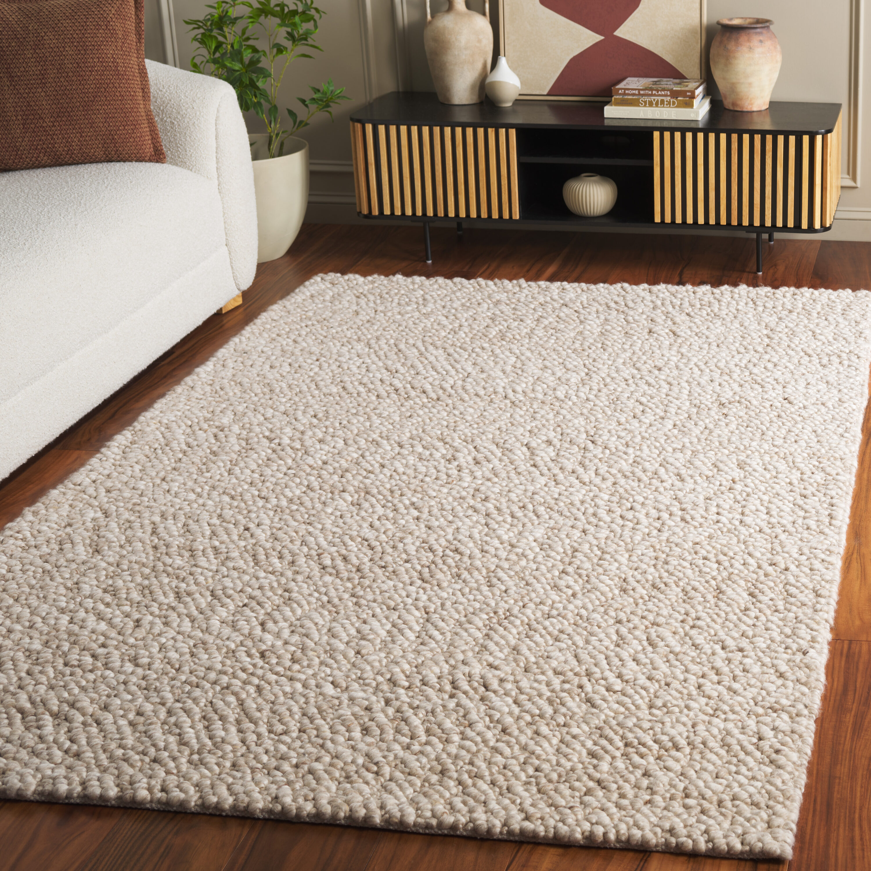  Natura 255 Beige Shag / Flokati 4ft x 6ft Small Rectangle Rug