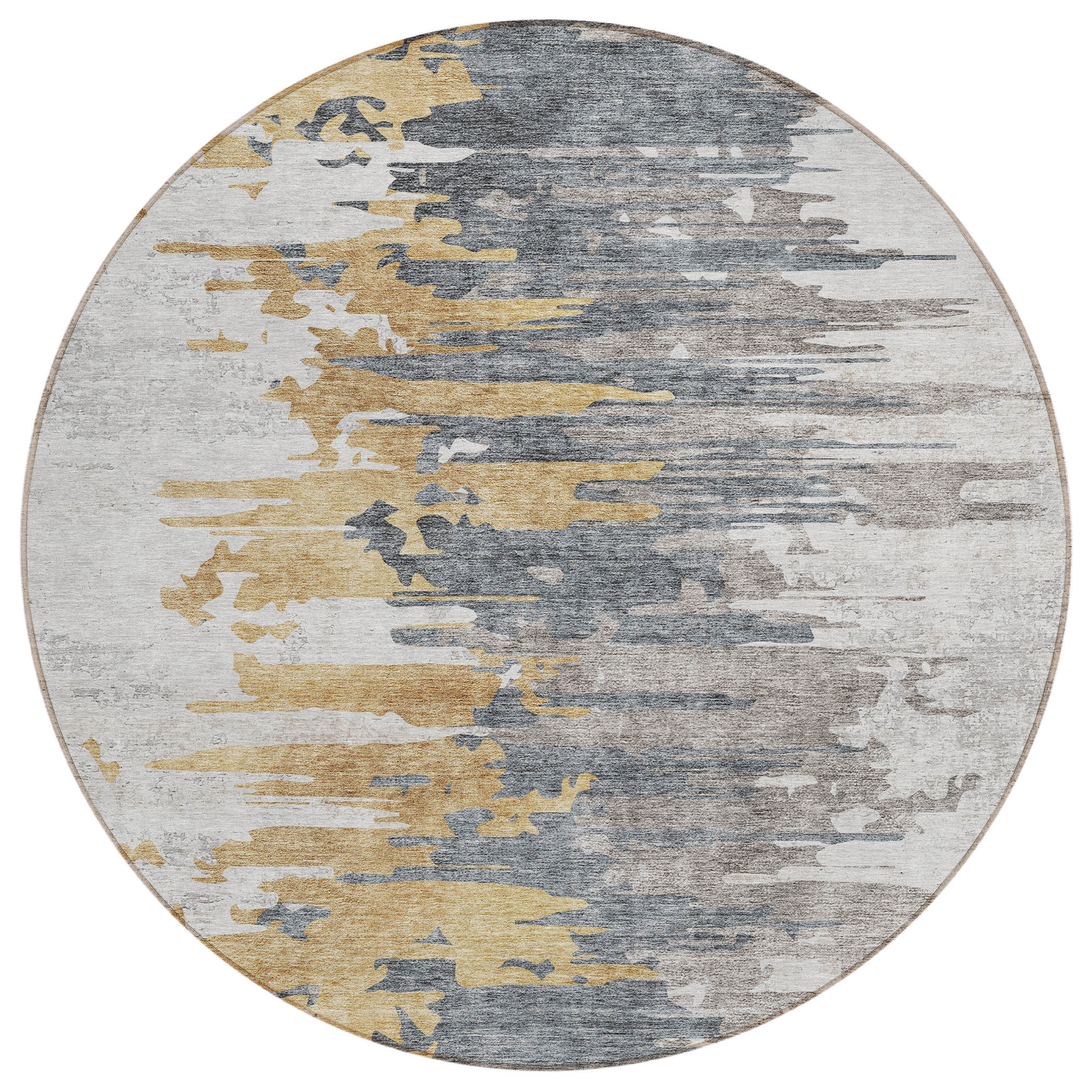 Addison Rugs ACN704IV8RO Chantille ACN704IV 8 x 8 (ft) Polyester Ivory Round Indoor/Outdoor Geometric Machine washable Area rug