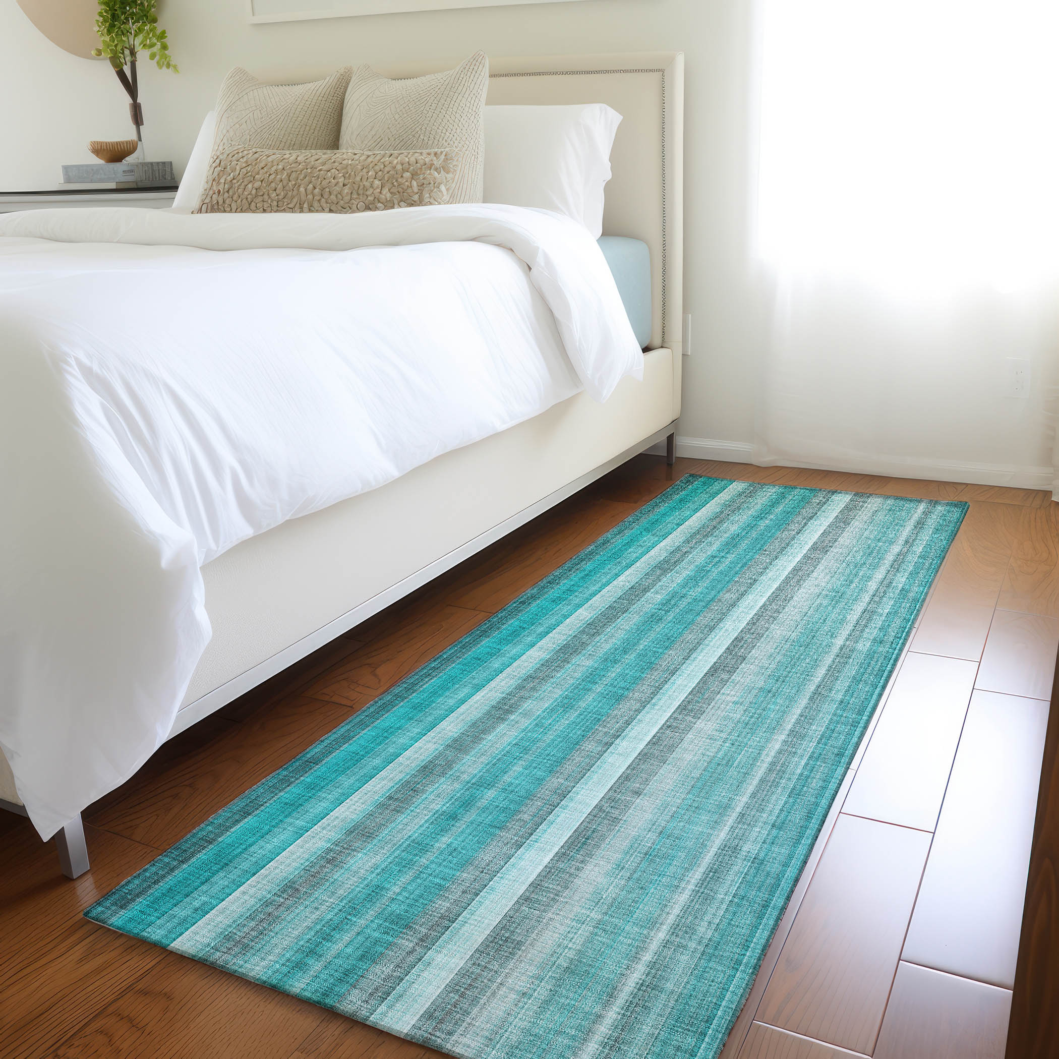 Addison Rugs ACN543TE2X8 Chantille ACN543TE 2 x 7 (ft) Polyester Teal Rectangular Indoor/Outdoor Geometric Machine washable Area rug