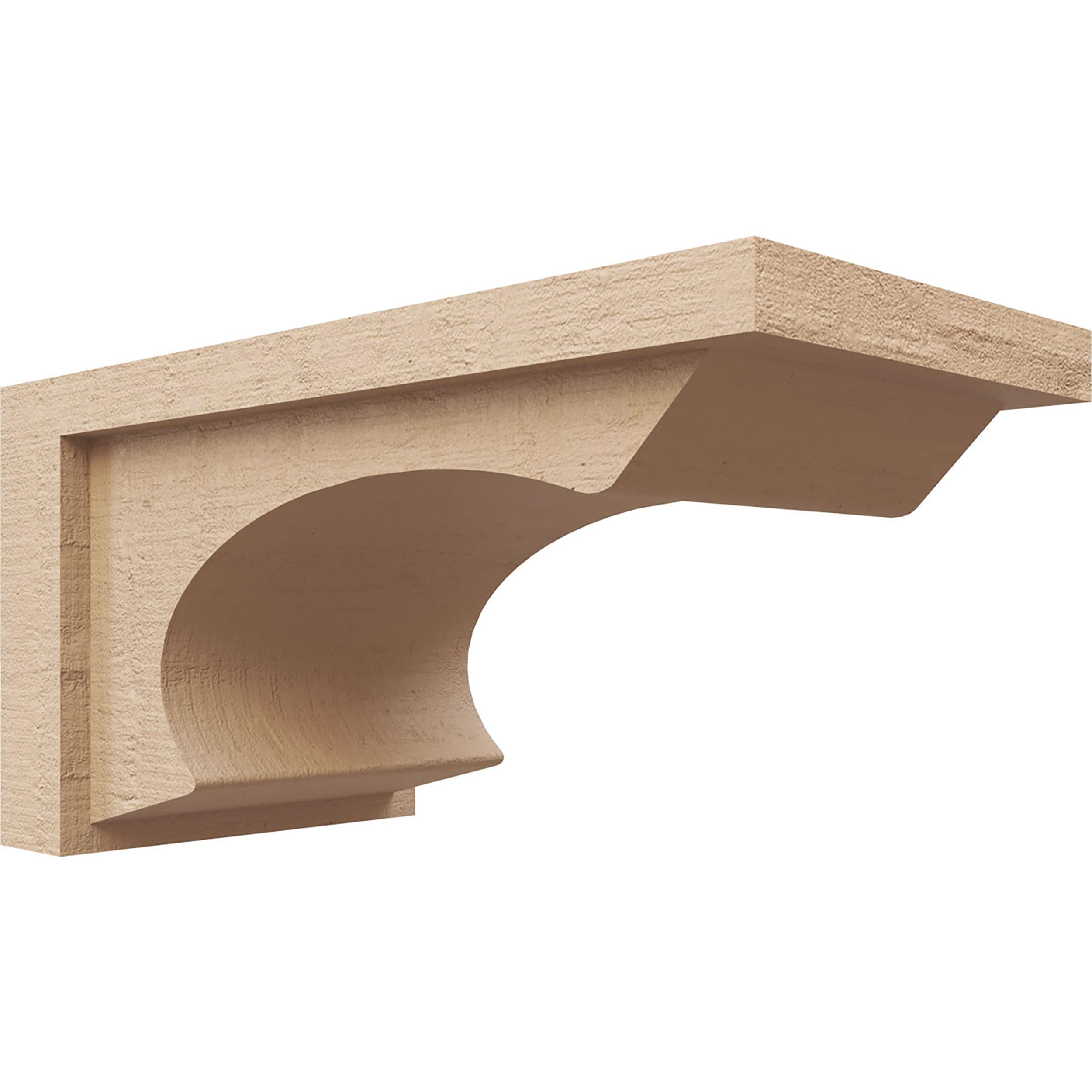 Ekena Millwork CORU07X14X07EMRRCPR 7-in x 14-in x 7-in Rough Cedar Woodgrain TimberThane Primed Urethane Paintable/Stainable Corbel