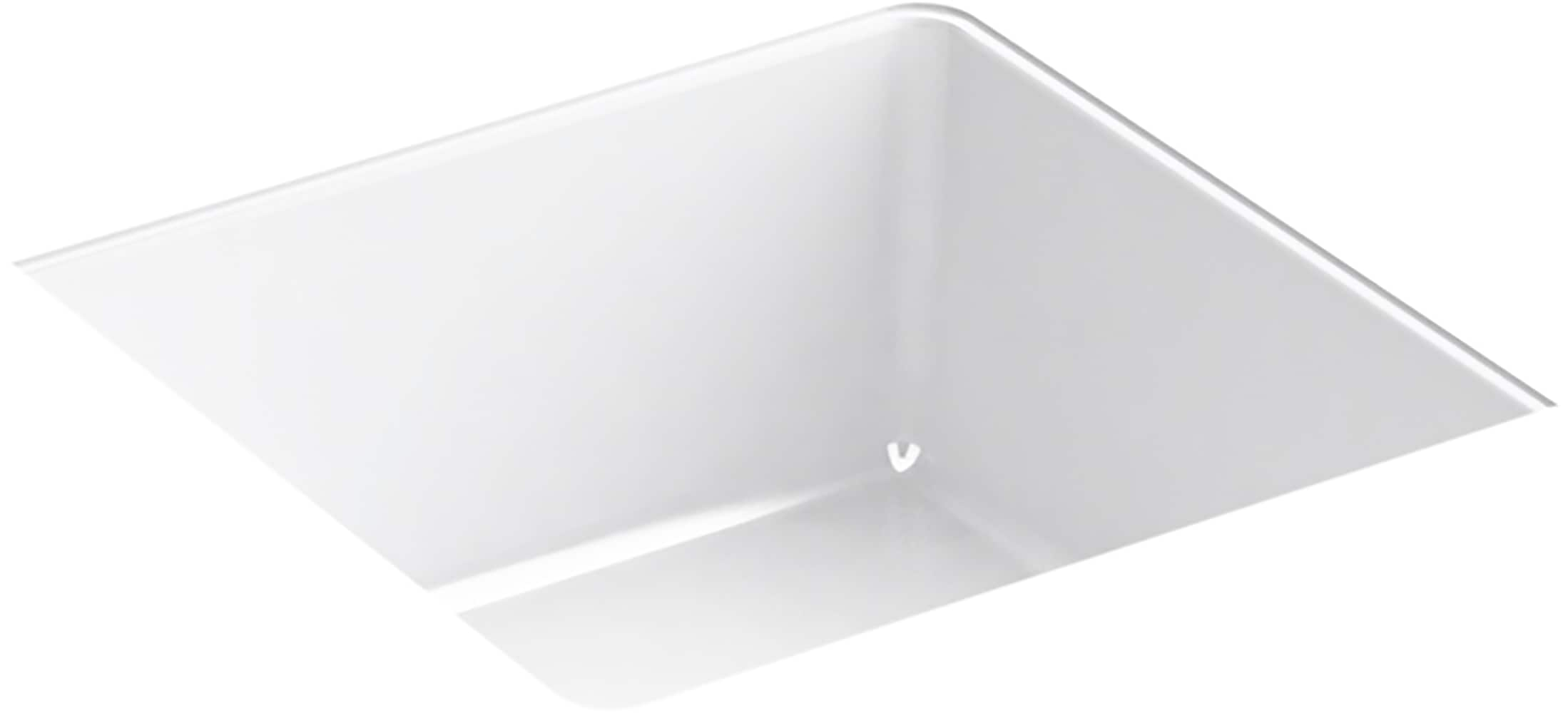 KOHLER Verticyl White Undermount Square Traditional Bathroom Sink 