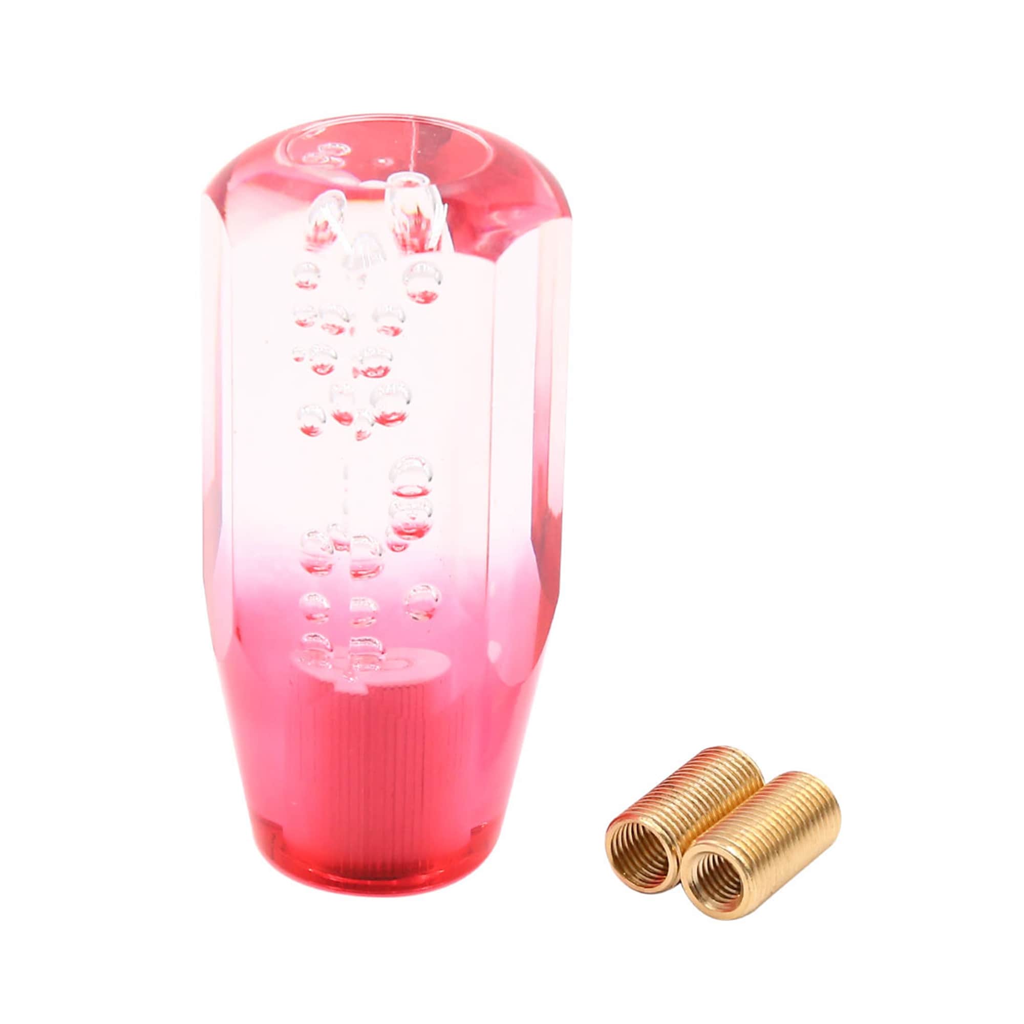 Unique Bargains Clear Pink Faux Crystal Octangle Gear Shift Lever Stick ...