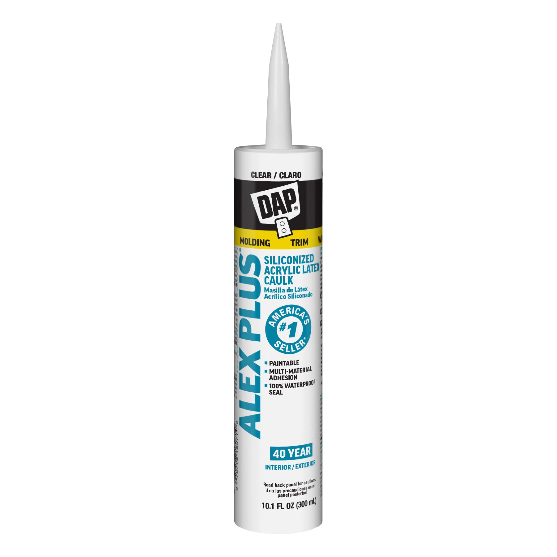 DAP 18156 Clear Acrylic Latex Caulk with Silicone 10.1-Ounce #7079818072