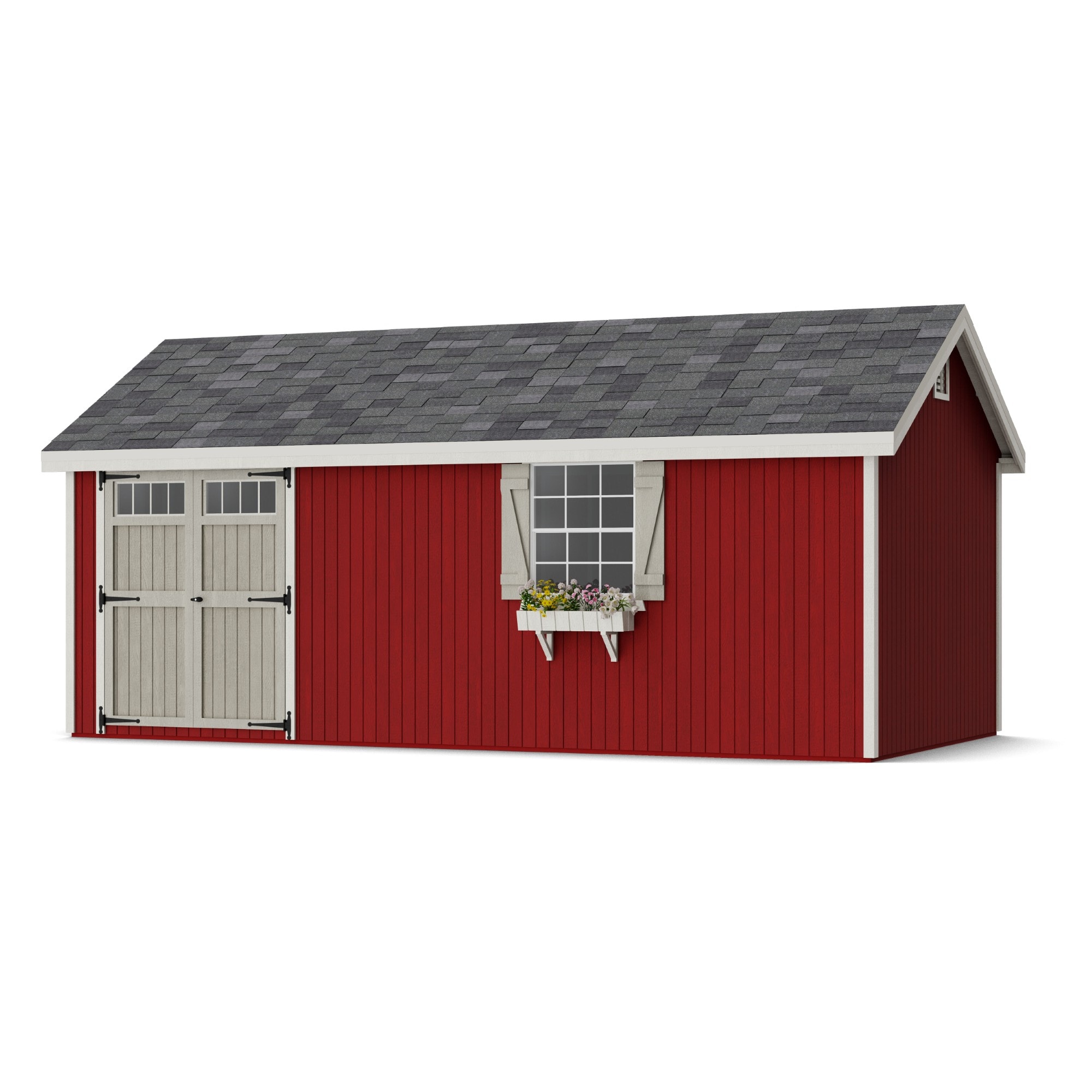 Little Cottage Co 10X20 PCGS-PC Colonial Pinehurst 10-ft x 20-ft Gable Style Wood Outdoor Storage Shed with 1 Windows 2 Doors