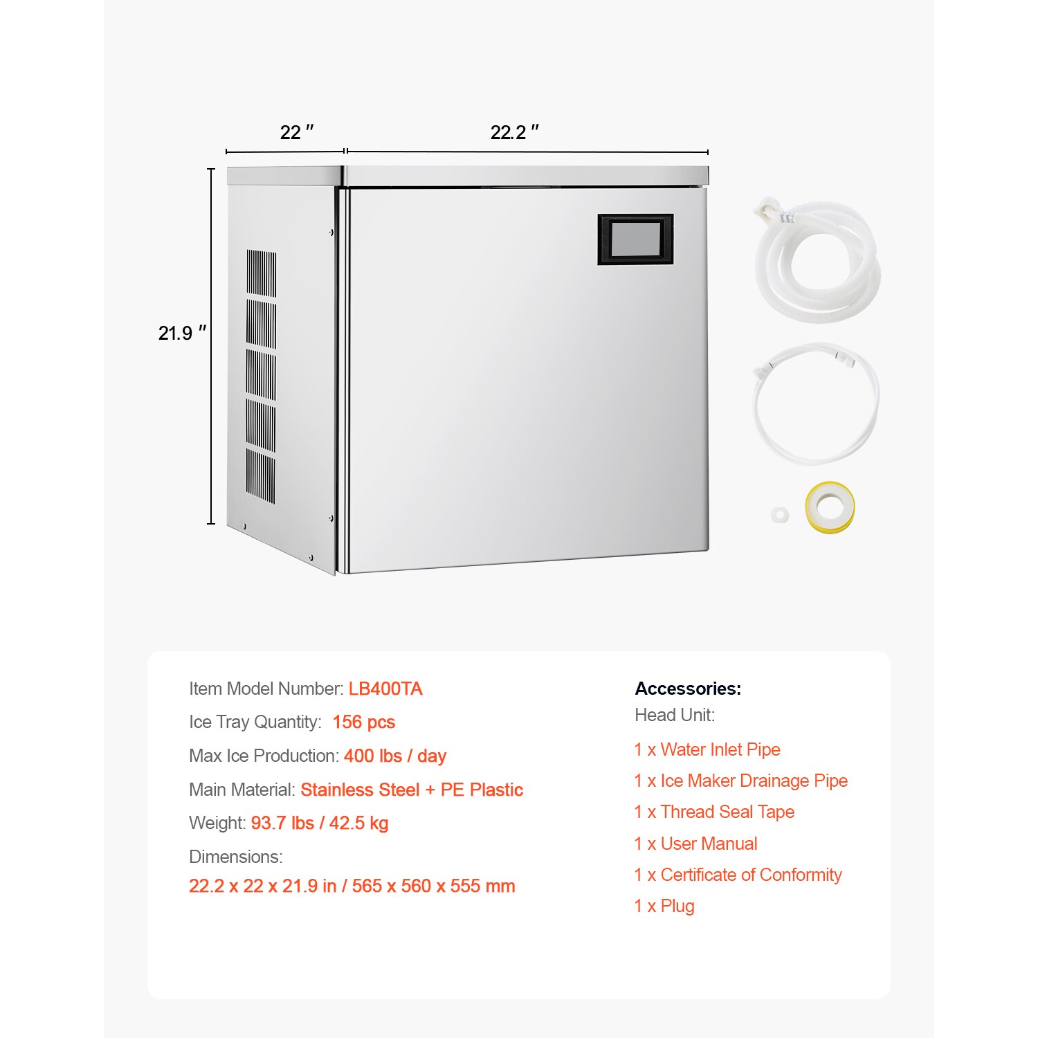 VEVOR SCFTZBJJT40007870V1 Ice-Makers - View #7