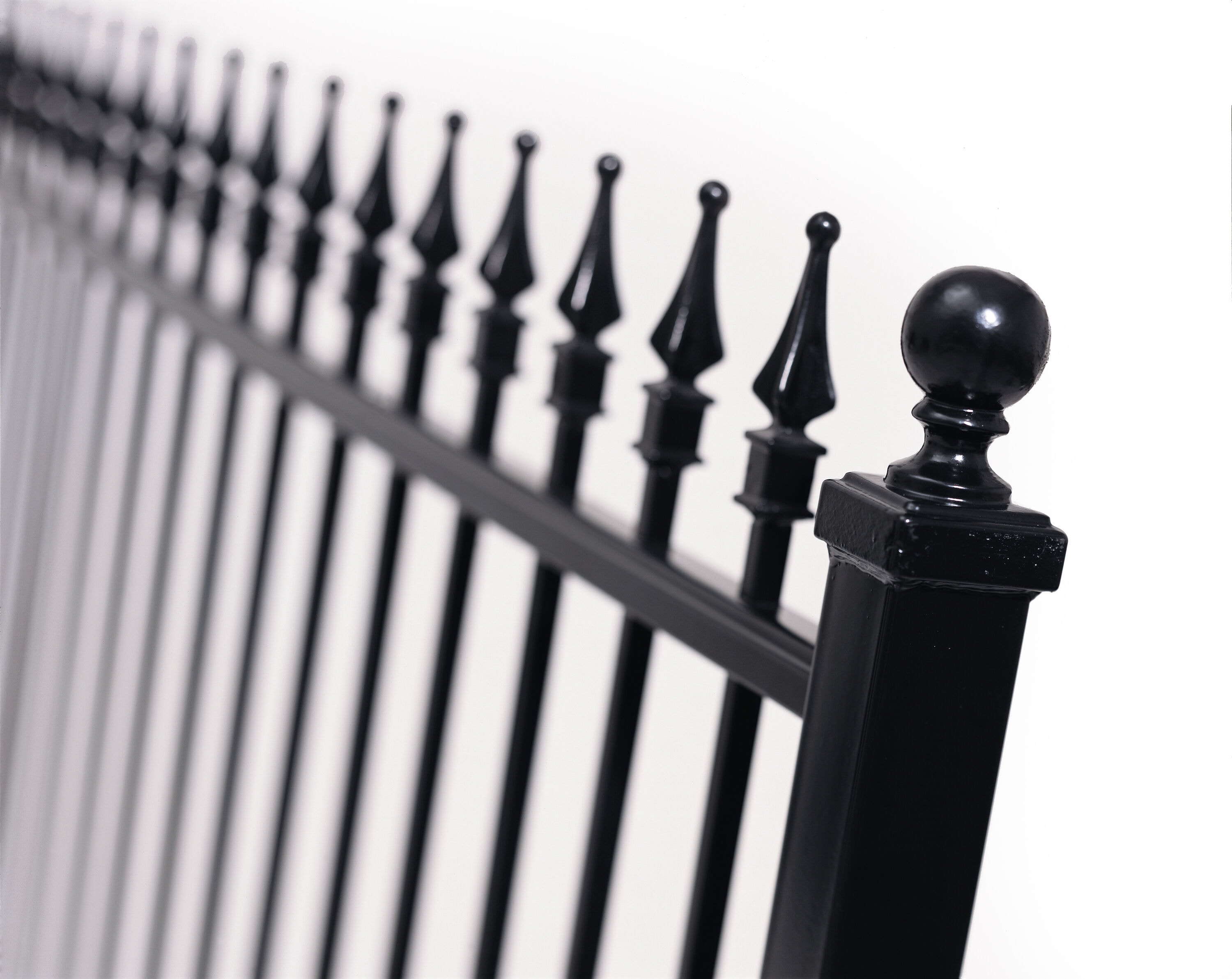 Gilpin 4-ft H x 6-ft W Black Steel Spaced Picket Square-top Decorative Fence Panel
