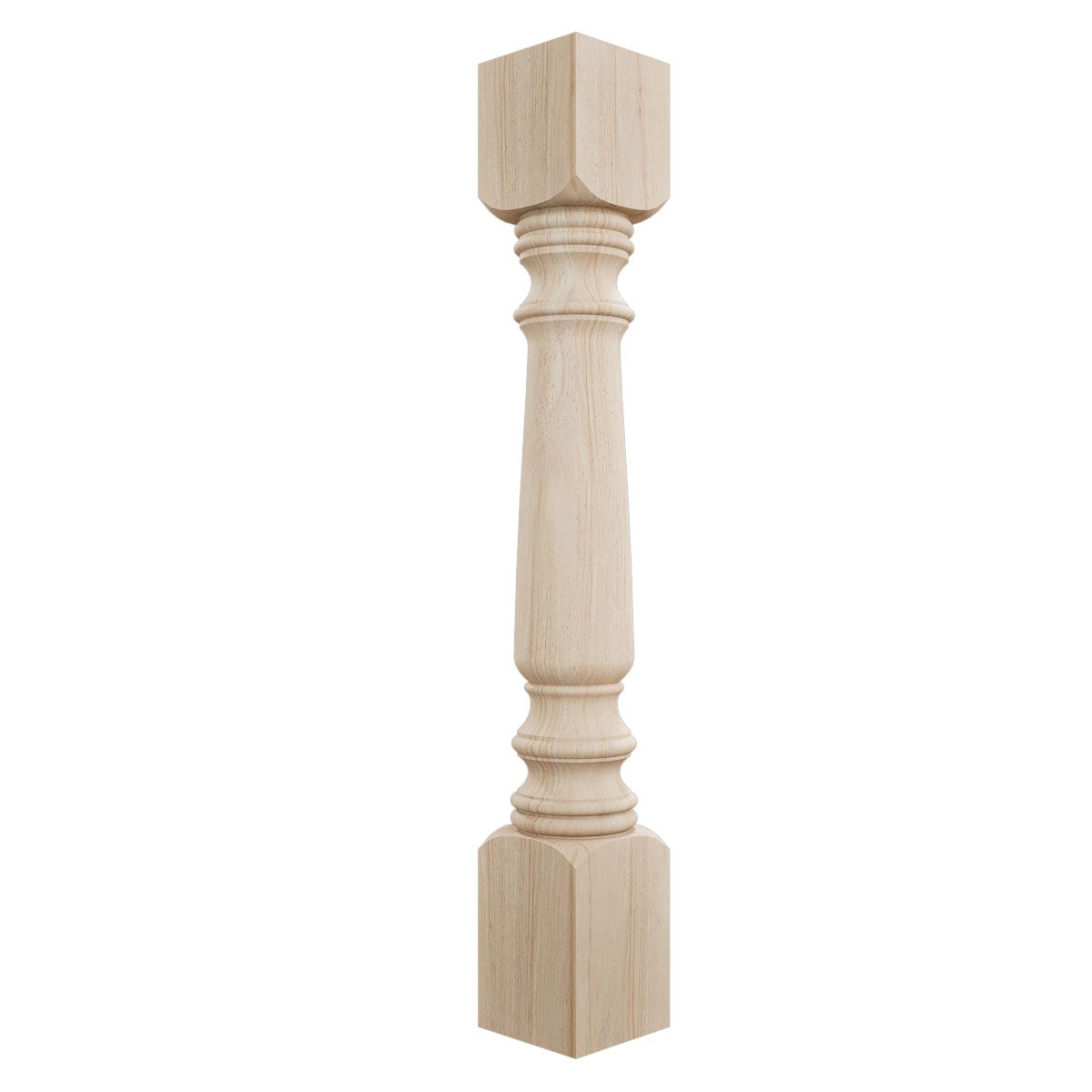 Ekena Millwork COL05X05X35LERW Legacy Tapered Cabinet Column 3-Feet x 5-Inches Unfinished Rubberwood Wood Tapered Square Column