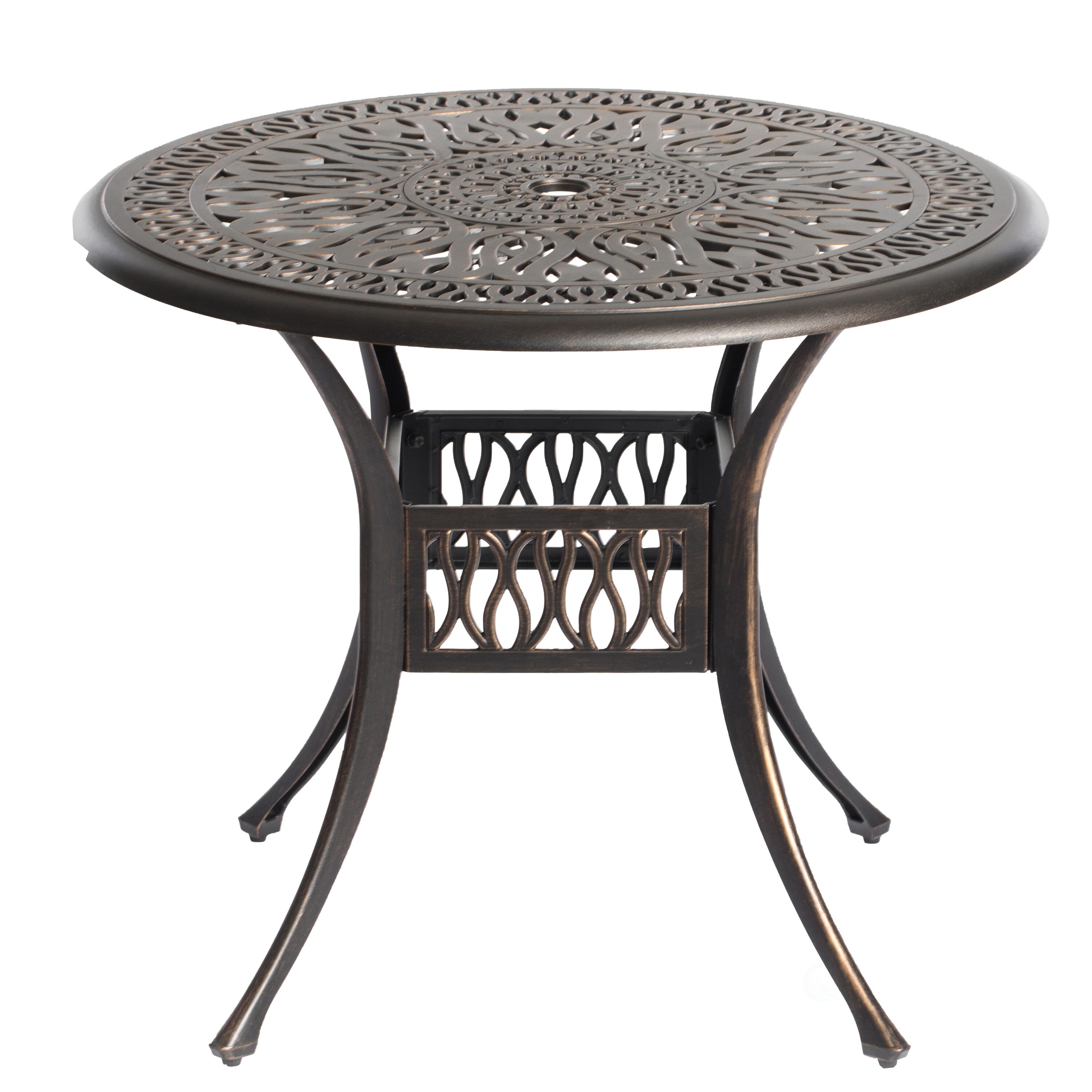 Gardenised QI003959T Round Outdoor Dining 41.5-in W x 41.5-in L with Umbrella Hole