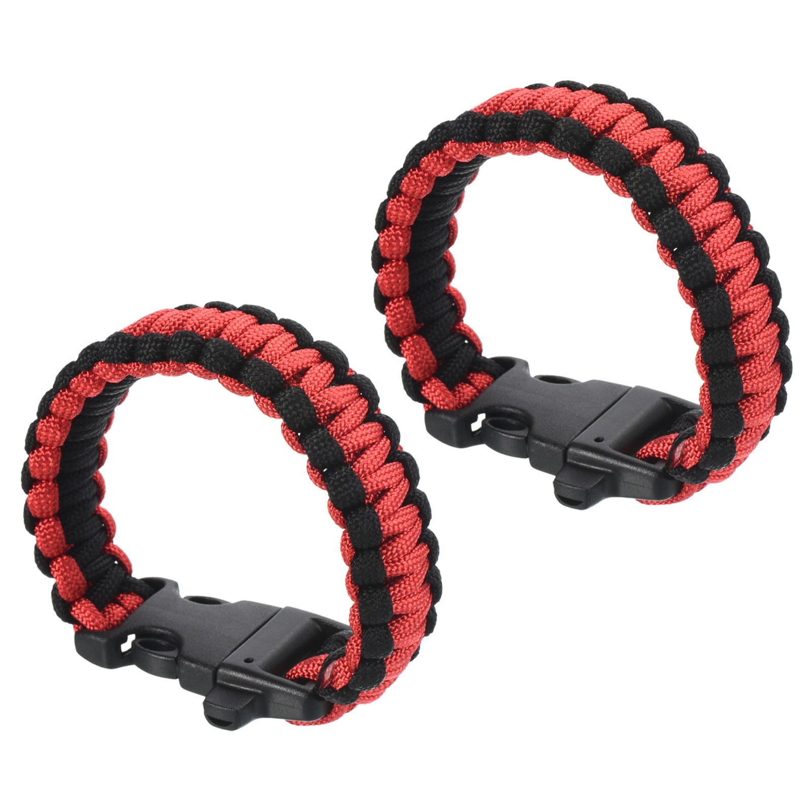 PATIKIL - Survival Paracord Bracelets 2pcs Braided Bracelet with Plastic Buckle Party Favors Hunt...