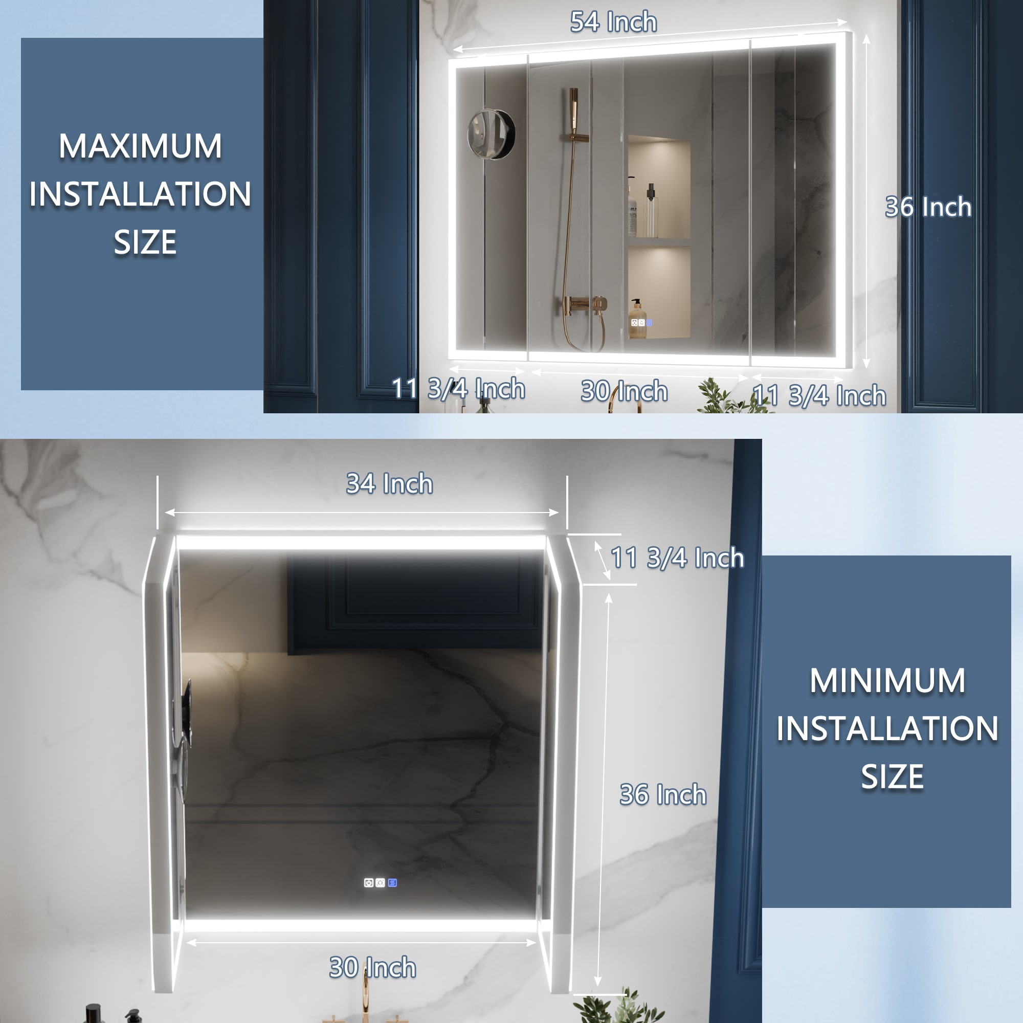 ExBrite EXBM5436V9FB Framed-Bath-Mirrors - View #2