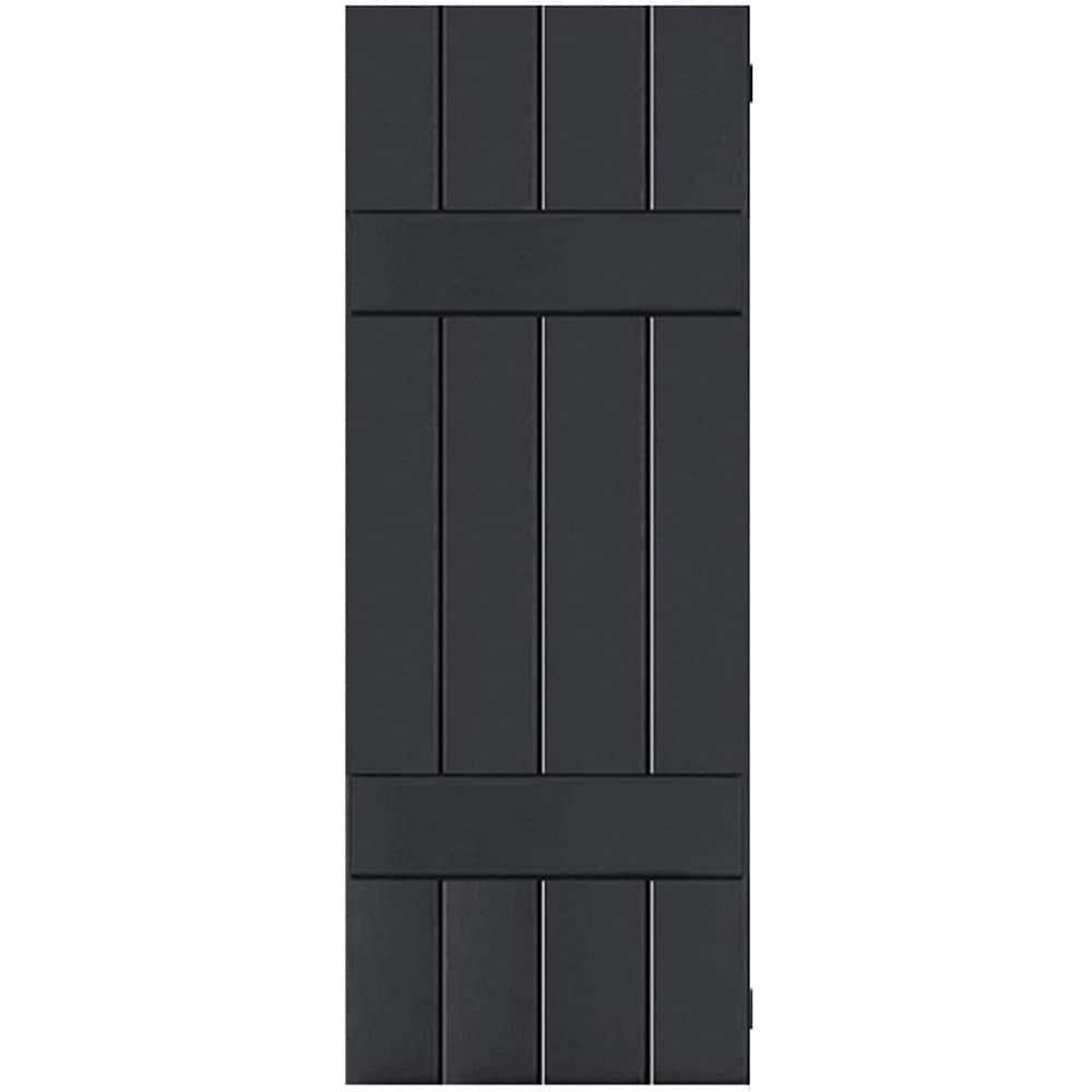 Ekena Millwork RWB15X030BLM 15-in W x 30-in H Black Board and batten Wood Exterior Shutters ( 2 -Pack )