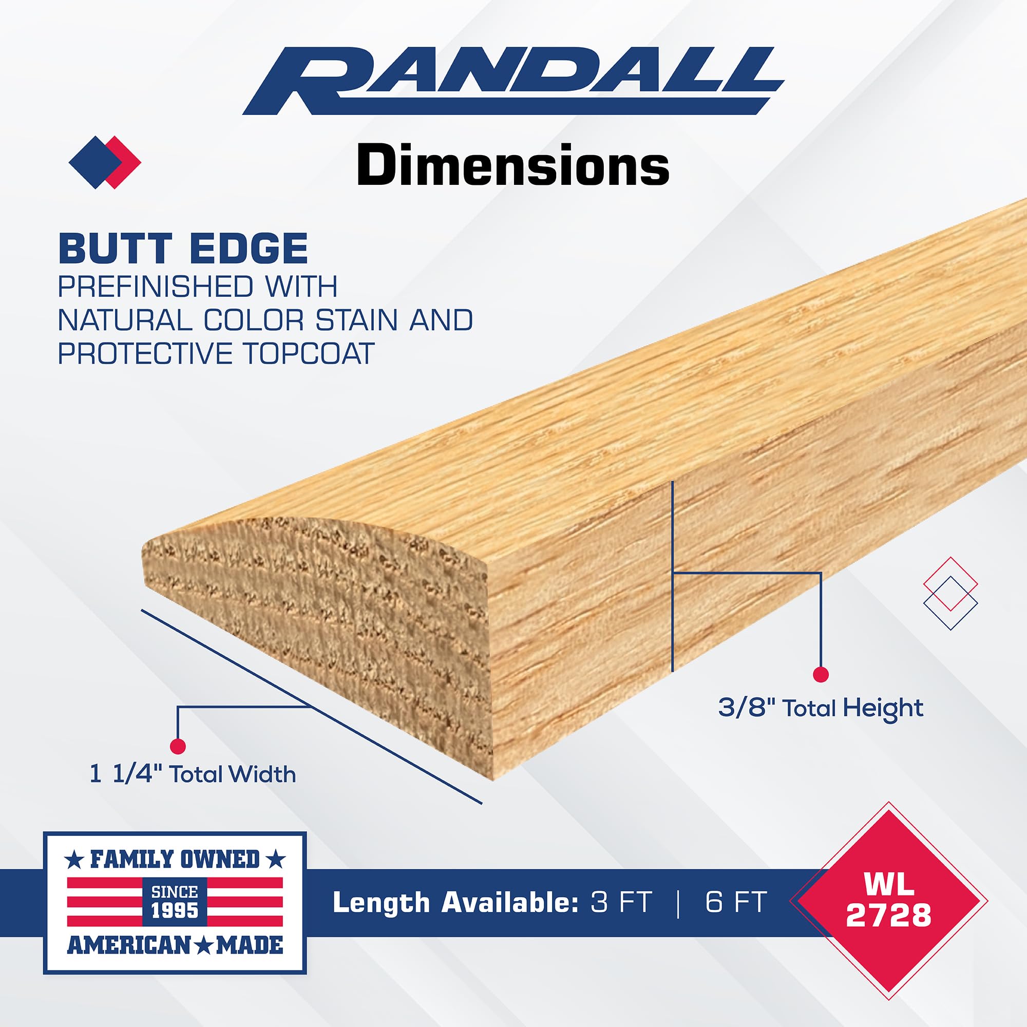 Randall Manufacturing Co., Inc 36 in Red Oak Floor Reducer Transition ...
