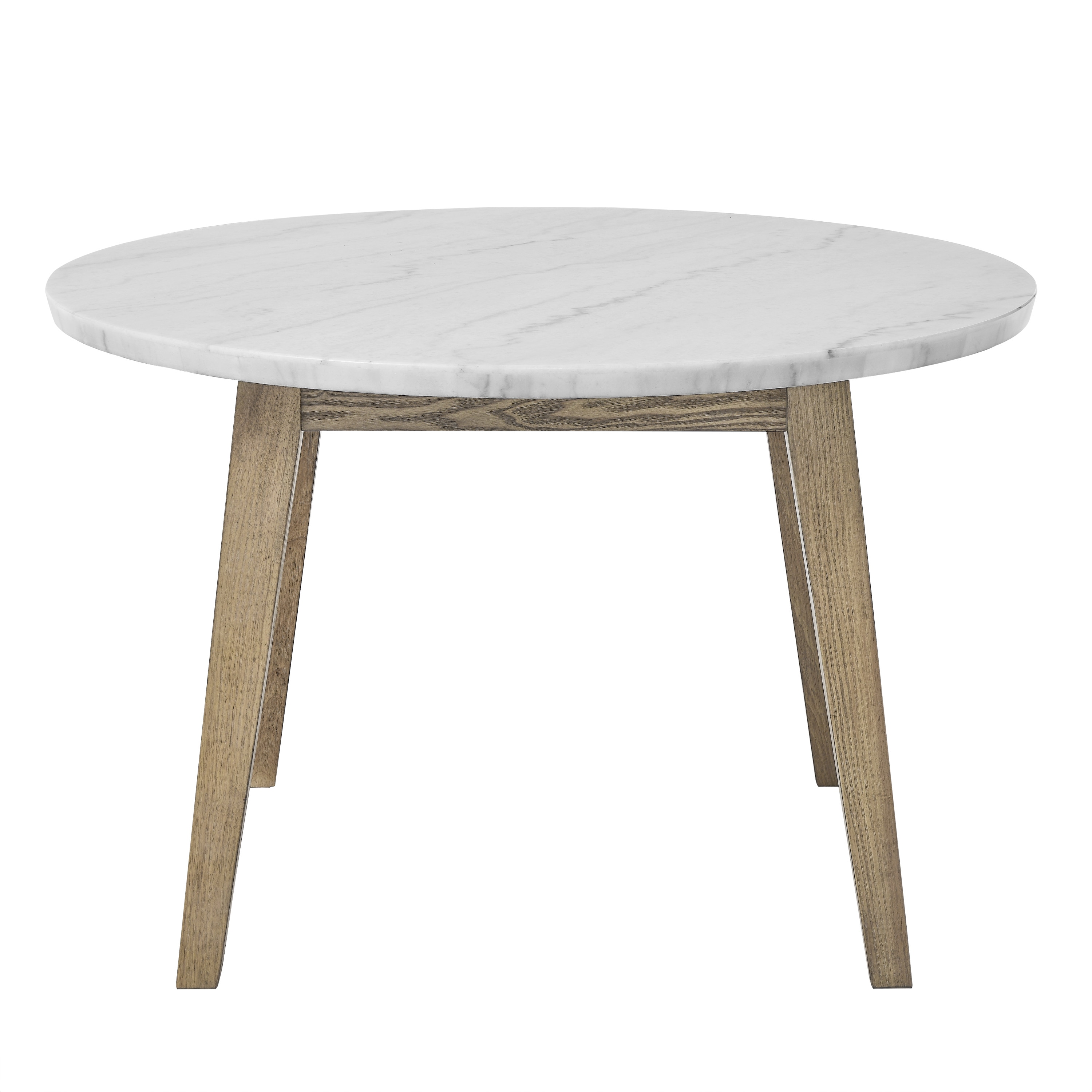 Steve Silver VD480WT Vida Burnished Blonde Round Traditional Dining Table, Faux marble with Burnished Blonde Wood 48-in L x 30-in H