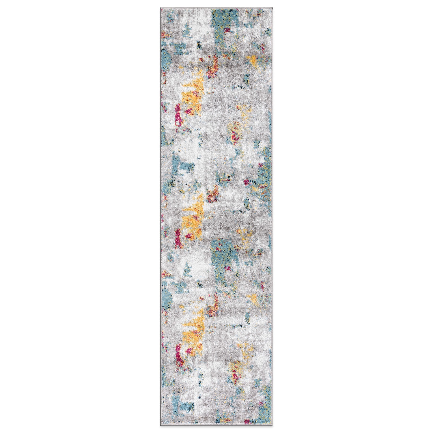 World Rug Gallery 938MULTI2X7 2 x 7 (ft) Loomed Polypropylene Multi Rectangular Indoor Abstract Global Runner rug