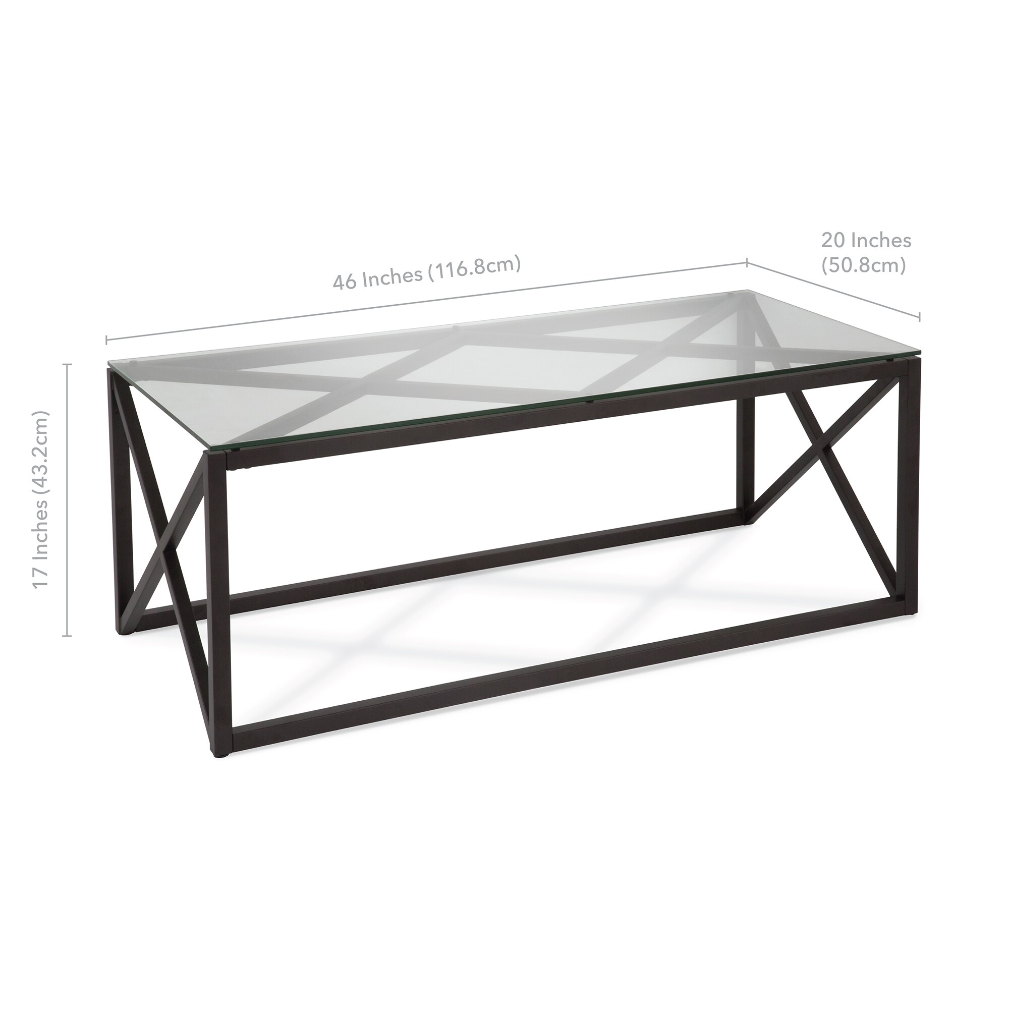 Hailey Home Dixon Blackened Bronze Glass Modern Coffee Table in the ...