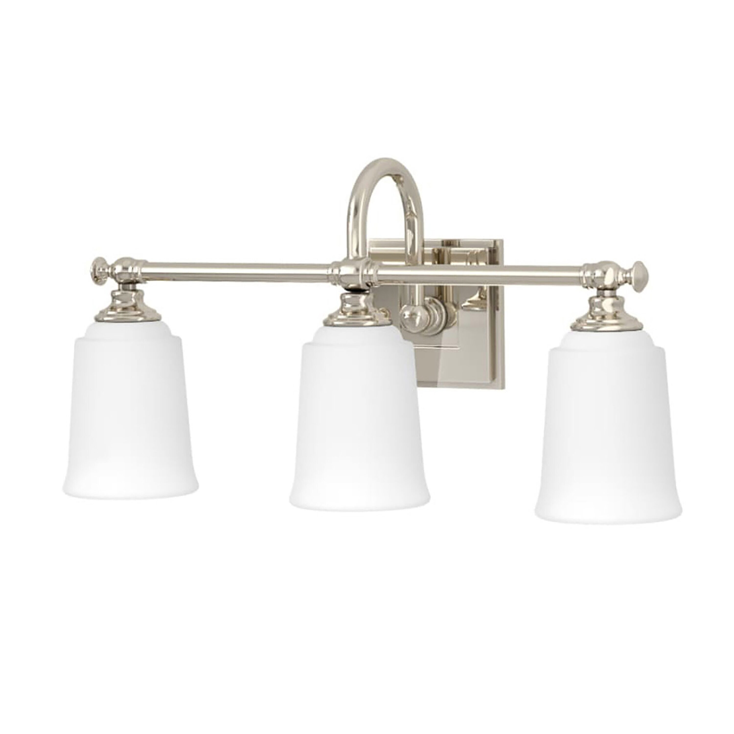 Signature Hardware Antonia 21-in 3-Light Polished Nickel Modern ...