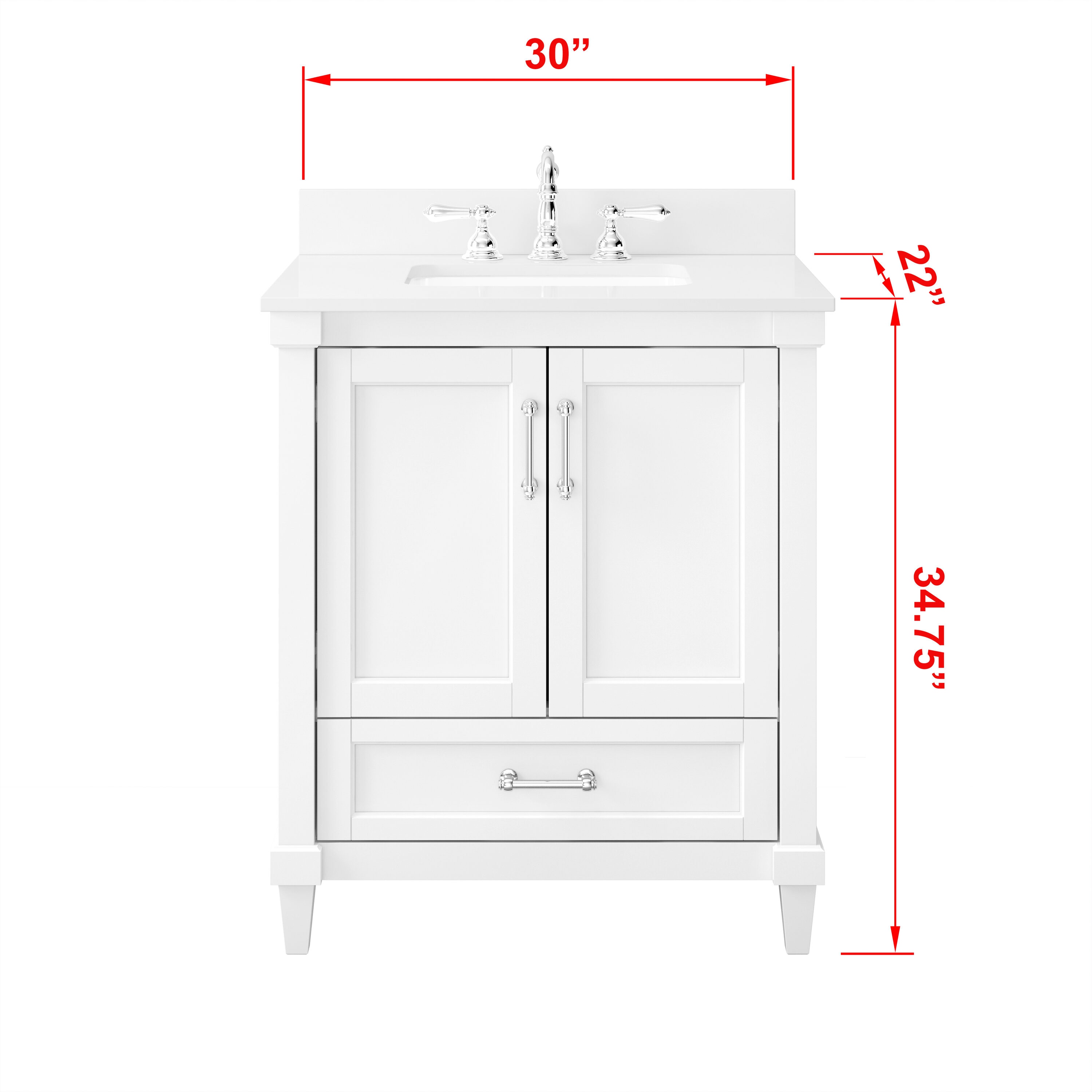 allen + roth TJ02-08V3022WH Bath-Vanity-Combo - View #11
