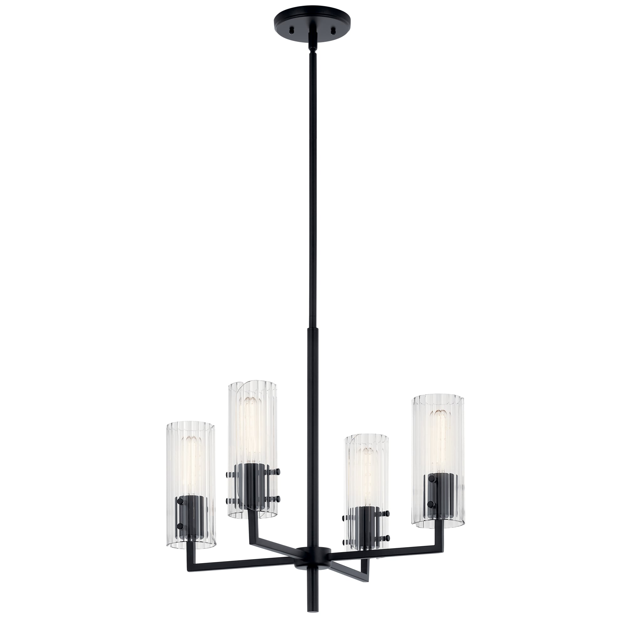Kichler 52678BK Velestino 4 -Light Brushed Blue Modern/contemporary For Use in Bedrooms, Dining Rooms, Foyers, Kitchens, Living Rooms Chandelier