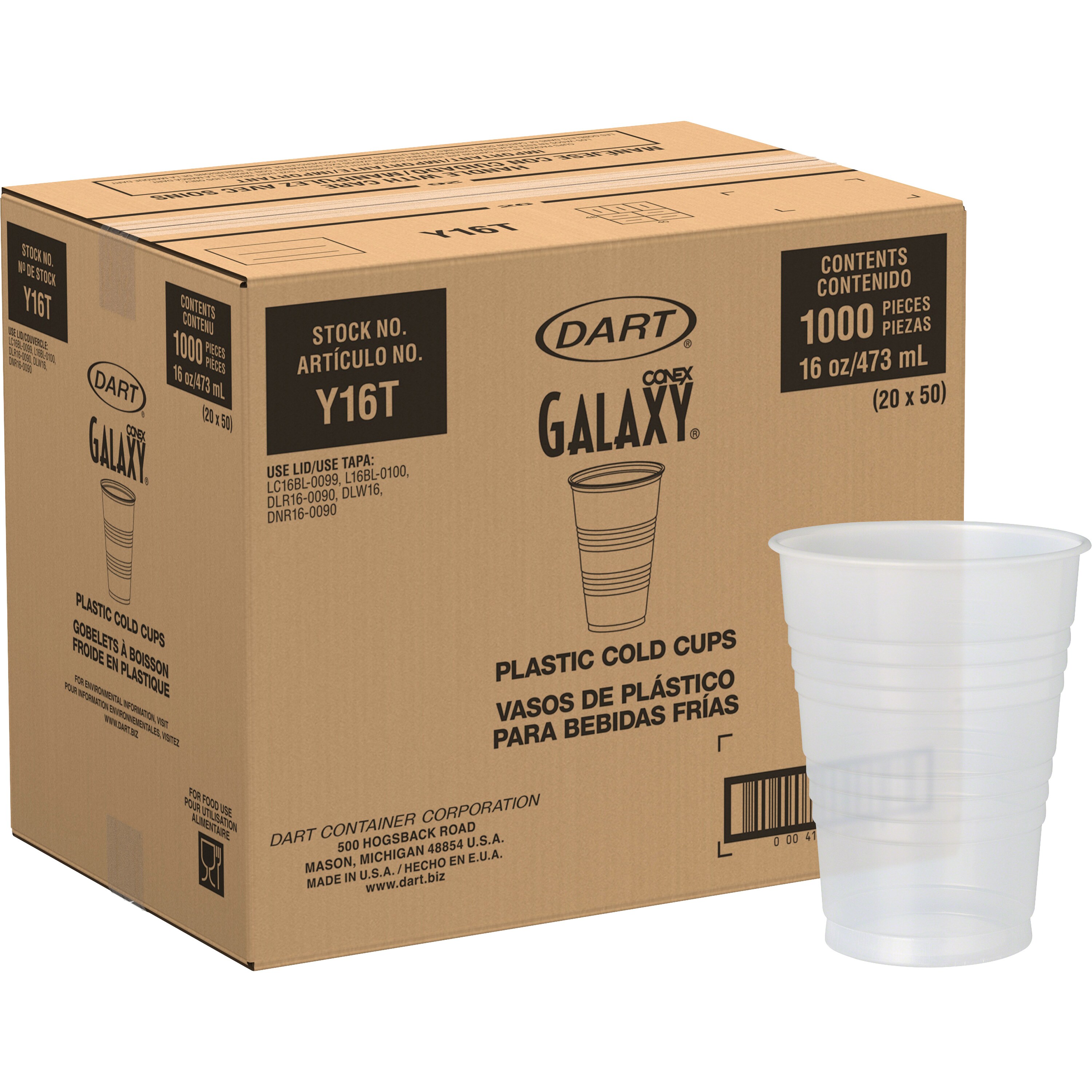 Dart 1000 -Count 16-oz. Clear Plastic Disposable Cups at Lowes.com