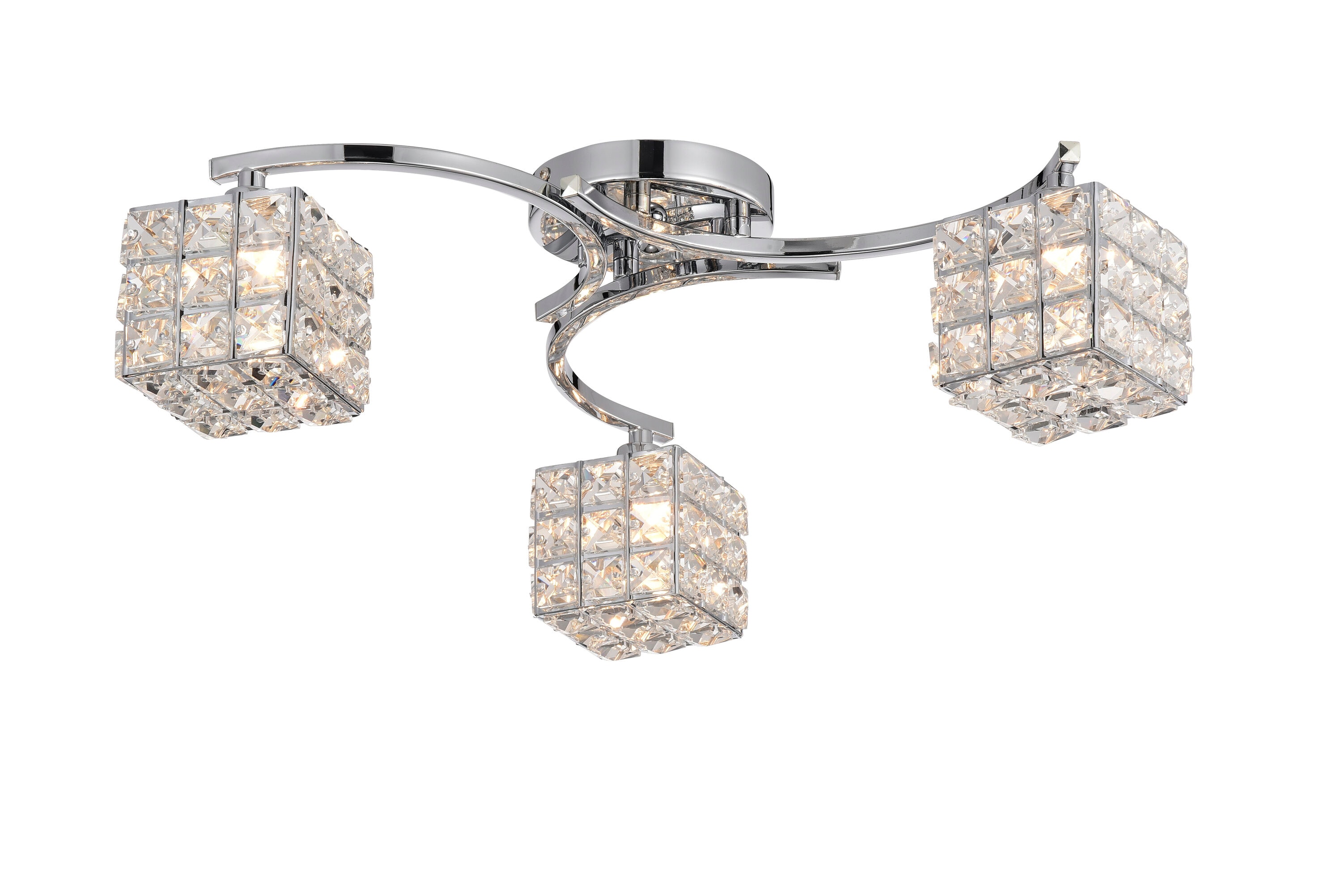 Warehouse of Tiffany RL8088 3 -Light Chrome Modern/contemporary For Use in Bedrooms, Dining Rooms, Foyers, Kitchens, Living Rooms Chandelier