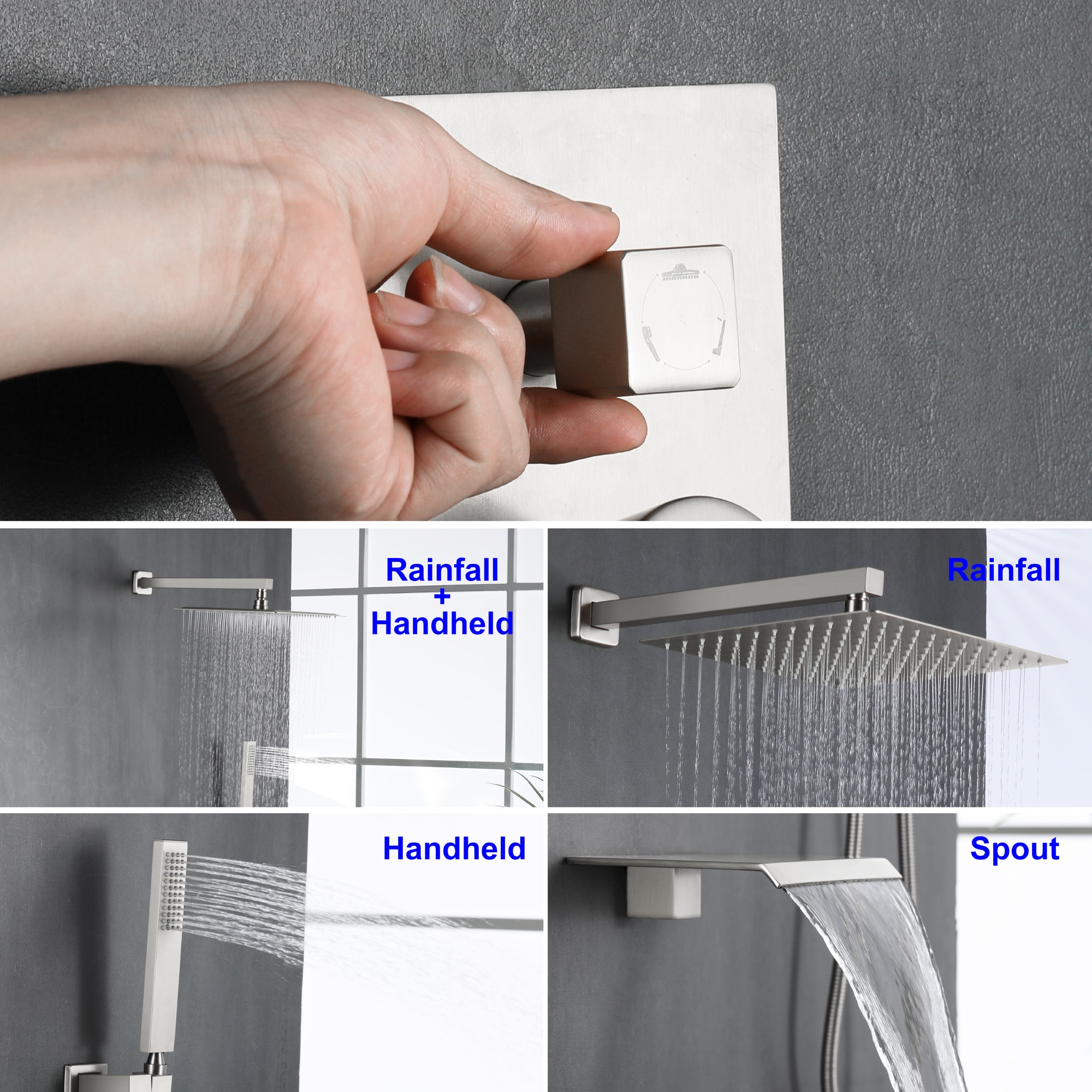 WELLFOR WA9009CH Showerhead-Bar-Panels - View #7