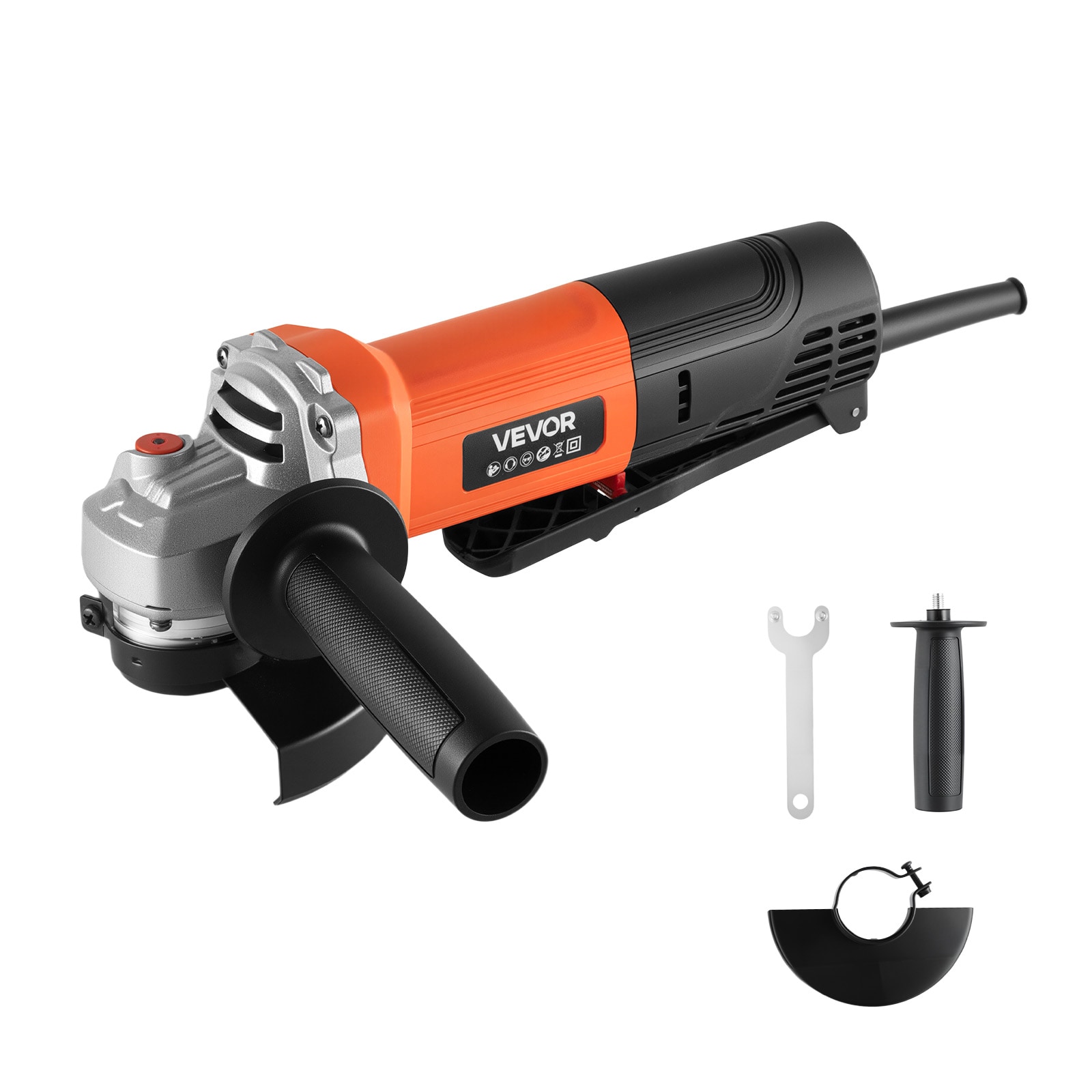 VEVOR Angle Grinder  4-1/2in Electric Grinder Power Tool  8Amps 12000RPM High-Speed Corded Angle Grinders with 230 degrees Adjustable Dust Guard for Metal Grinding  Cutting  Rust Removal (Disc Not Included)