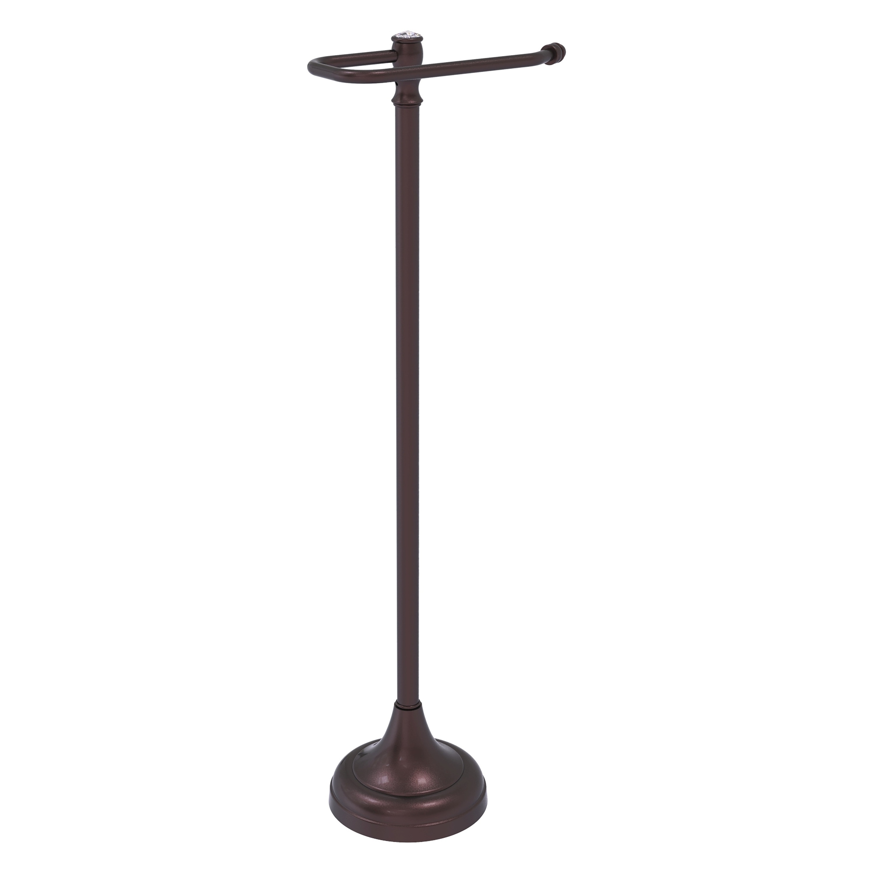 Allied Brass CC-29-ABZ Carolina Crystal Antique Bronze Freestanding Single post Toilet Paper Holder 1 -Rolls
