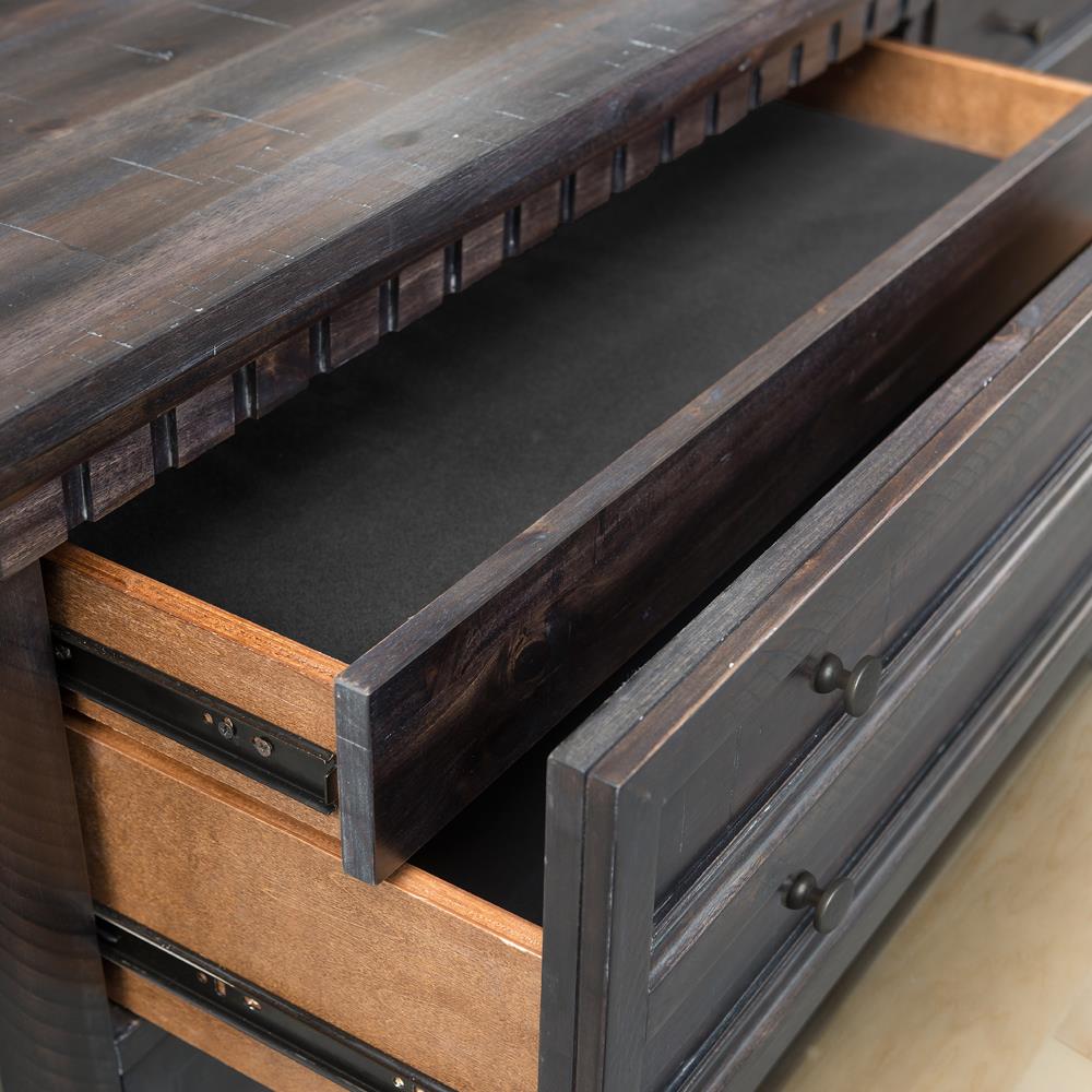 Steele Transitional King Bedroom Set in Smokey Gray Oak with LED Nightstand