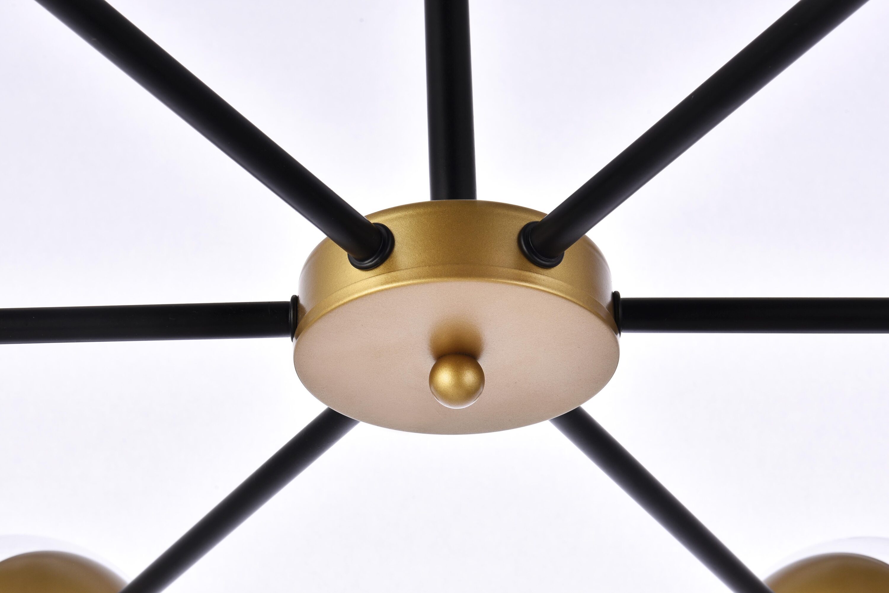 Modern Black and Brass Glass Globe Pendant Light