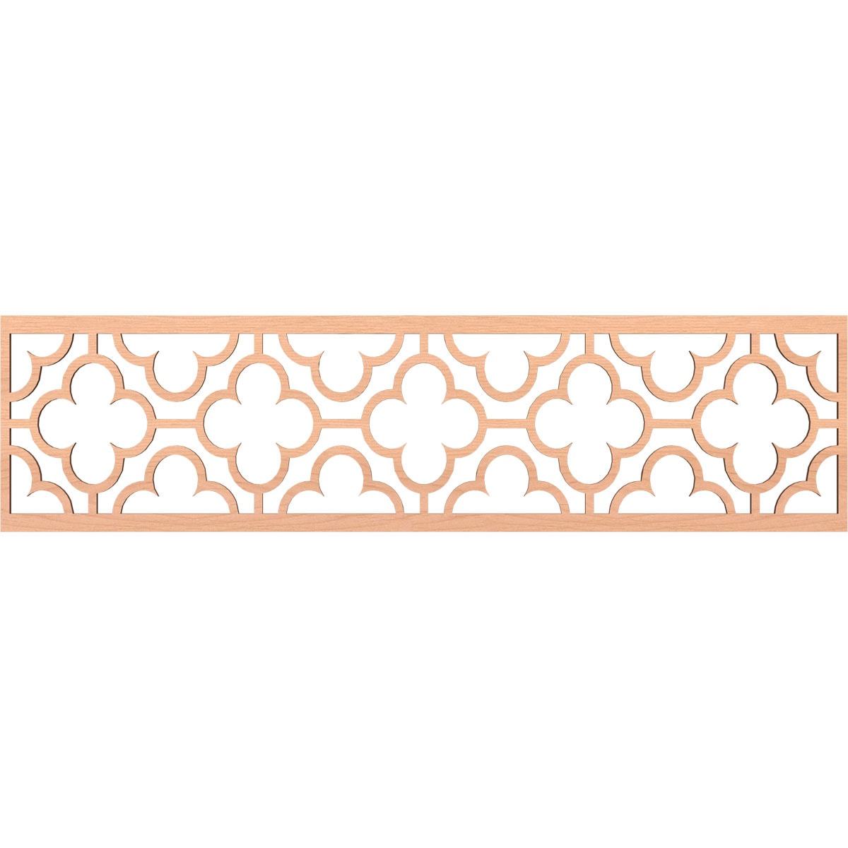 Ekena Millwork MLDA12X47CHIAL Chicago Fretwork Flat Trim 12-in x 3.92-ft Alder Brown Unfinished 2155948 Pierced Wall Panel Moulding