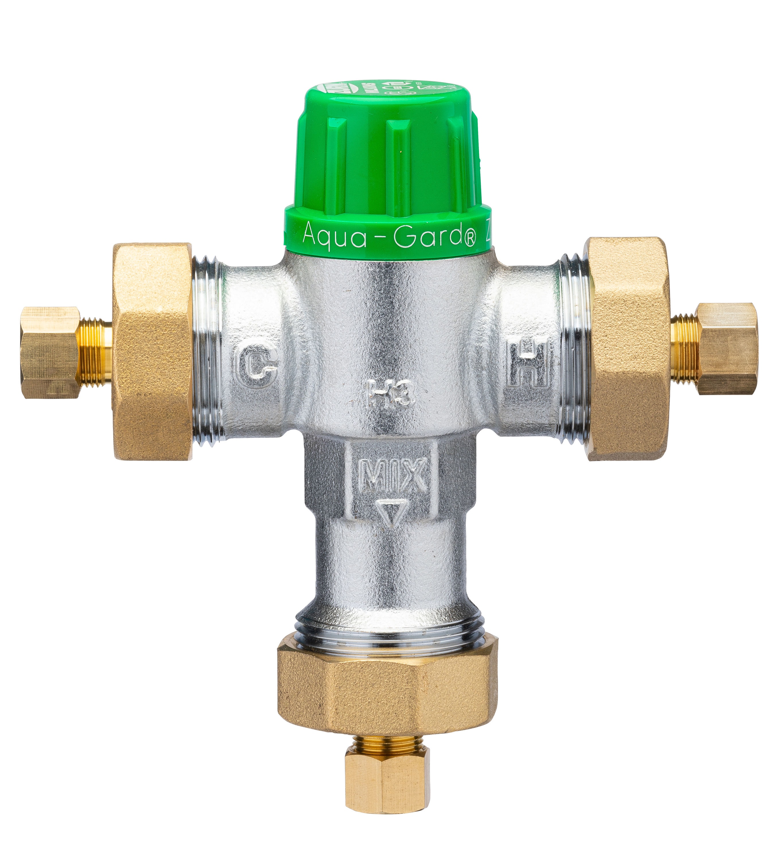 Zurn Wilkins 38-ZW1070XLCOMP Aqua-Gard 3/8-in ID Compression x 3/8-in OD Compression Bronze Thermostatic mixing valve
