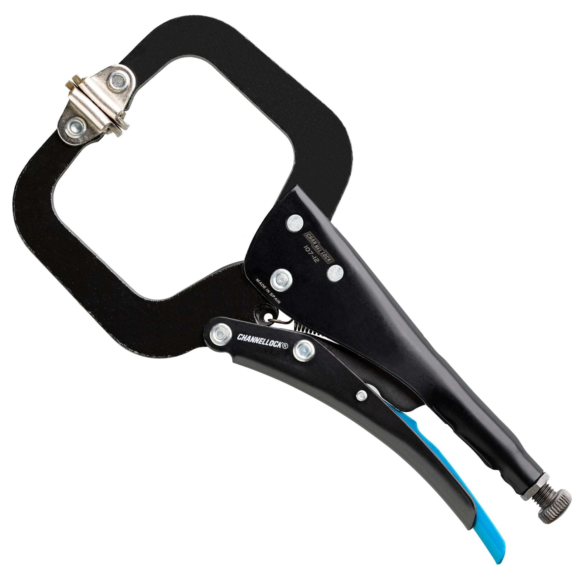 CHANNELLOCK  C-Clamp Locking Pliers 107-12 - Swivel Pads Epoxy Resin Coating Forged Steel - 12 In