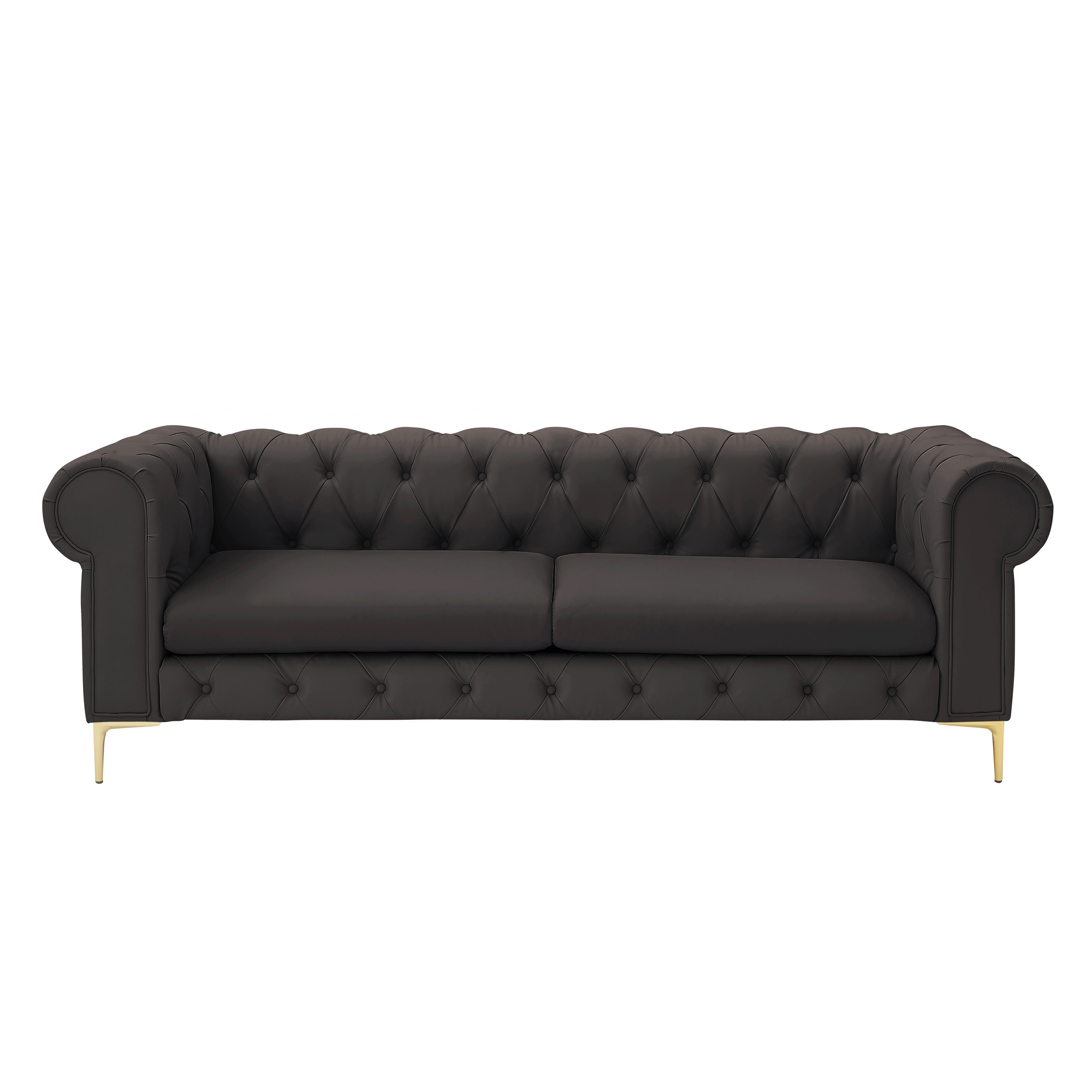 Nicole Miller NSA309-10BN-LS 87-in Modern Brown Faux leather 3 -seater Sofa